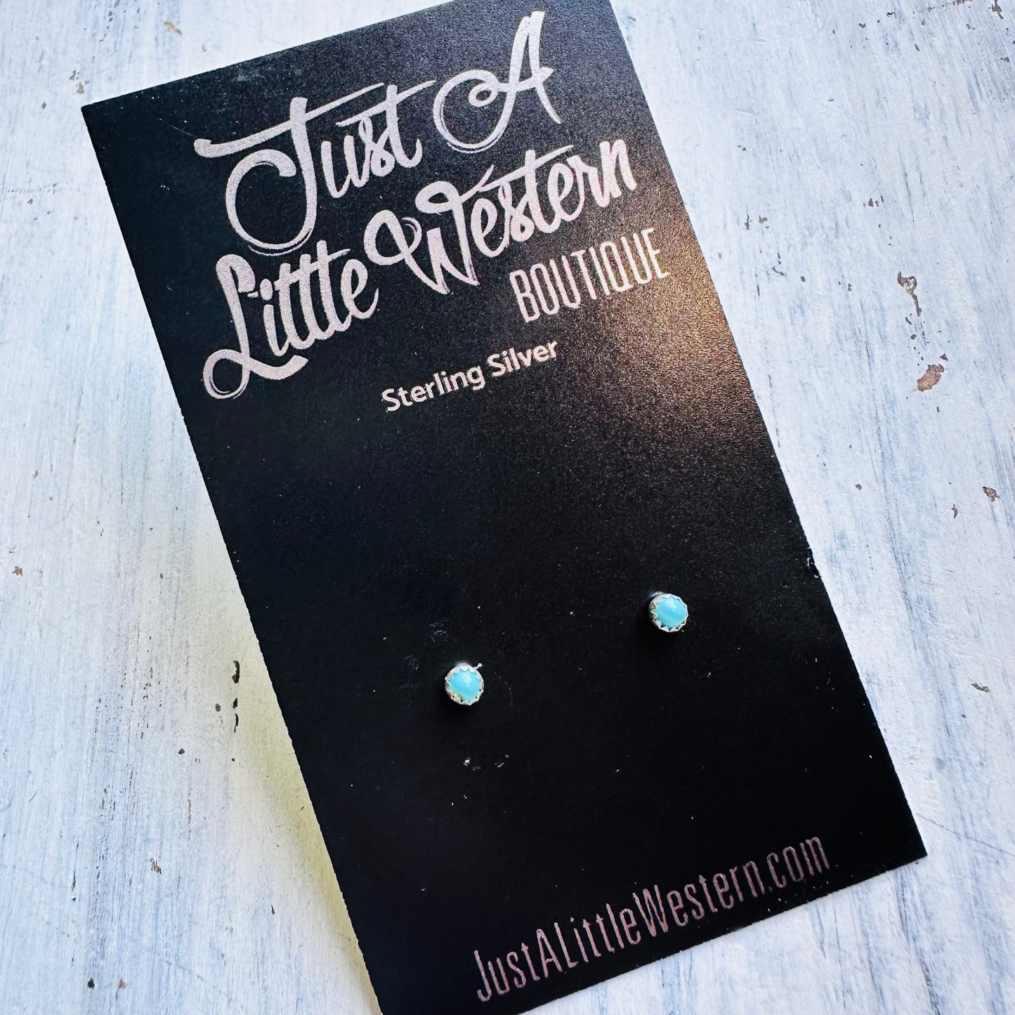 Sterling Teeny Tiny Turquoise Stud Earring