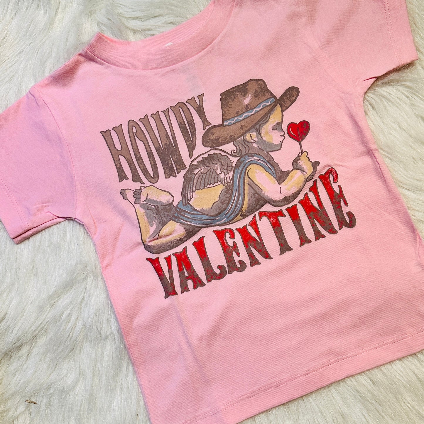 Kids Howdy Cupid Valentines Tee