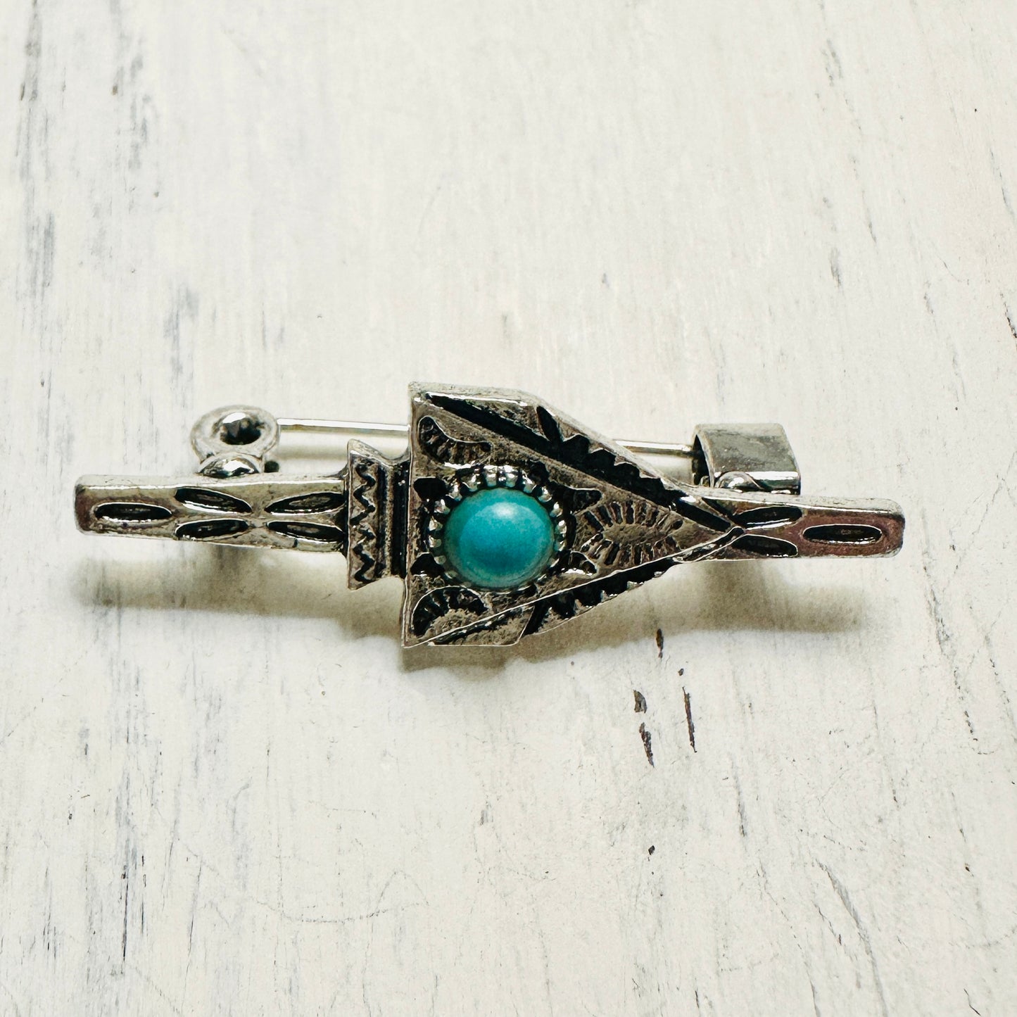 Arrow Head & Turquoise Hat Pin