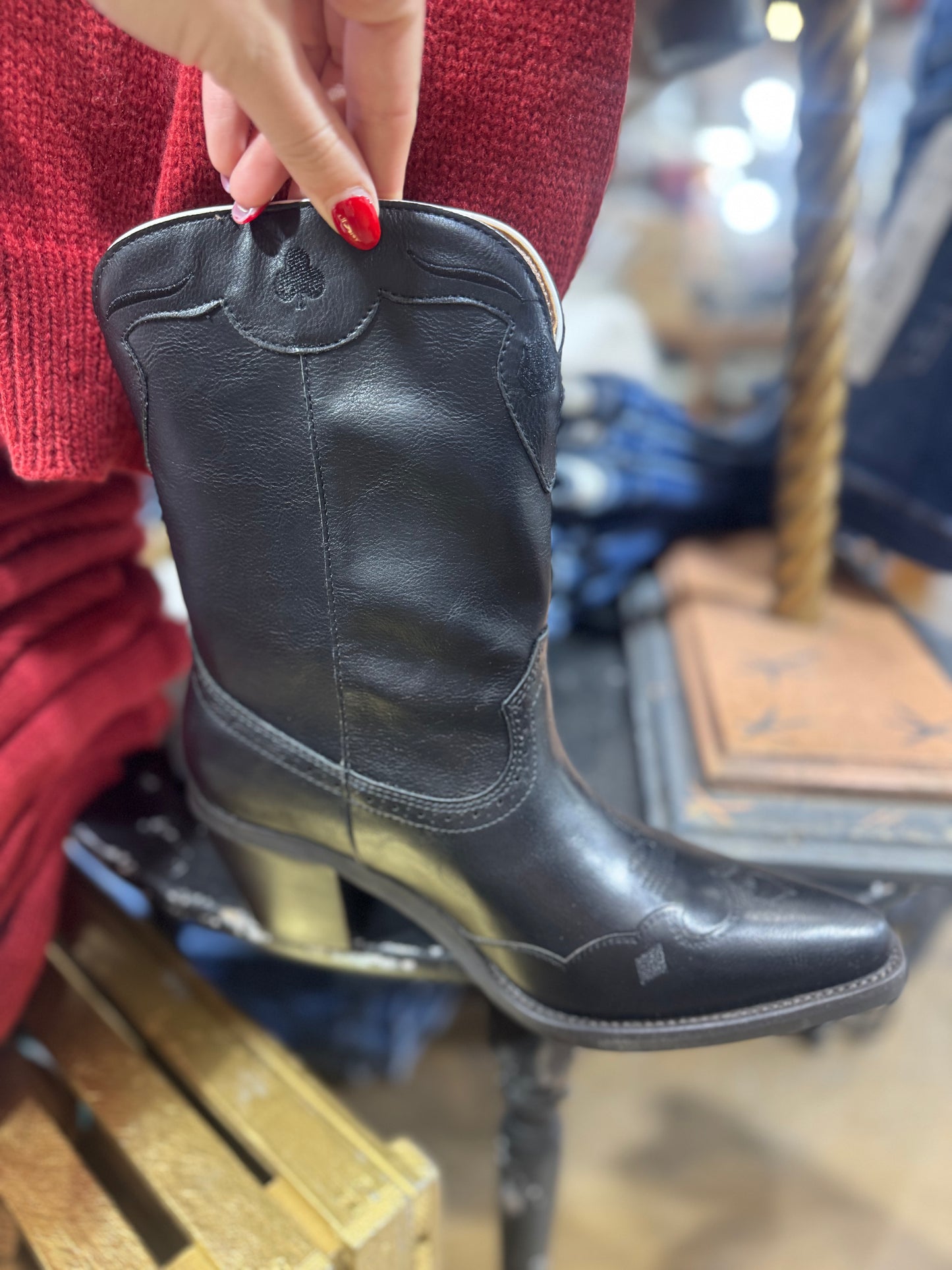 Lucky Black Cards Boots