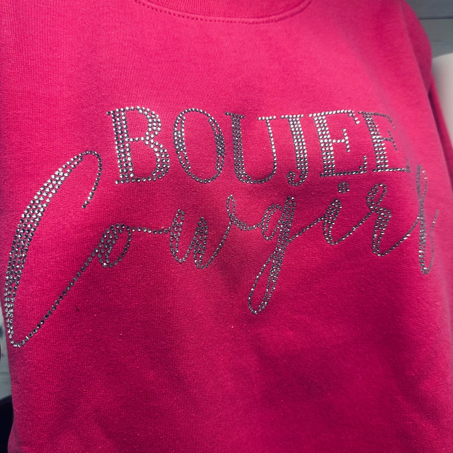 Hot Pink Rhinestone BOUJEE COWGIRL Sweatshirt