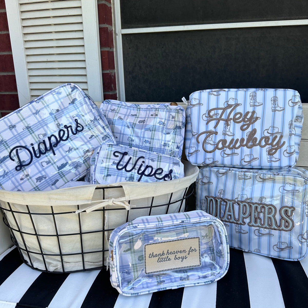 Diapers XL - Western Blues Clear Coat Bag