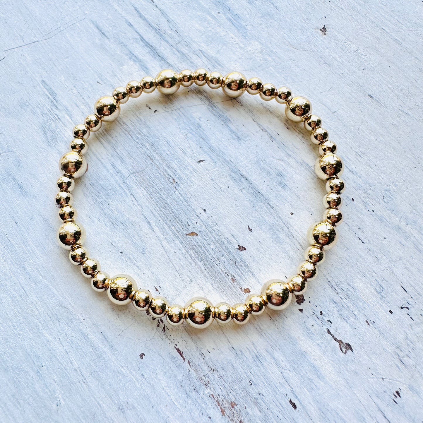 Gold Dipped Beaded Stretch Bracelet
