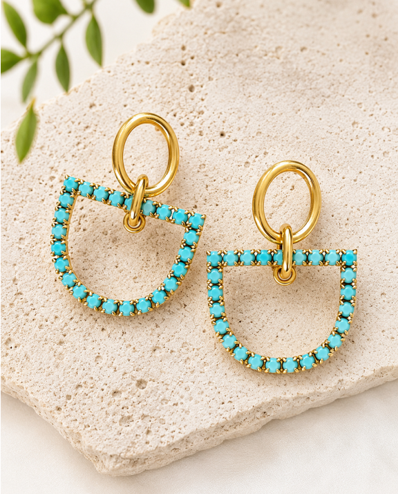 Yocci NY Turquoise Horse Bit Earrings