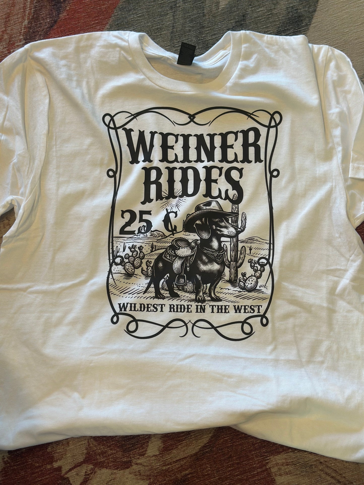 White Weiner Rides Tee