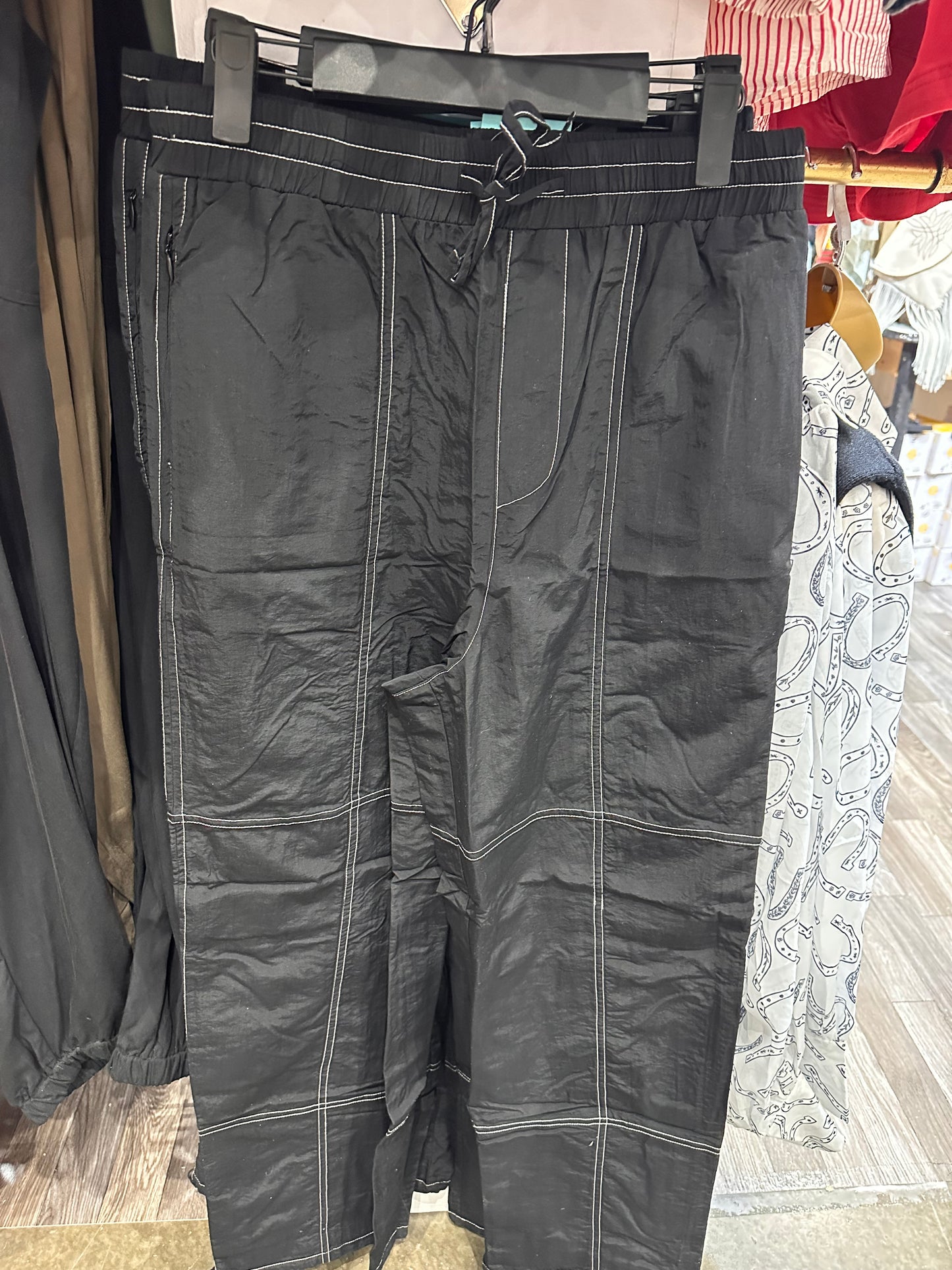 Black White Stitched Pants