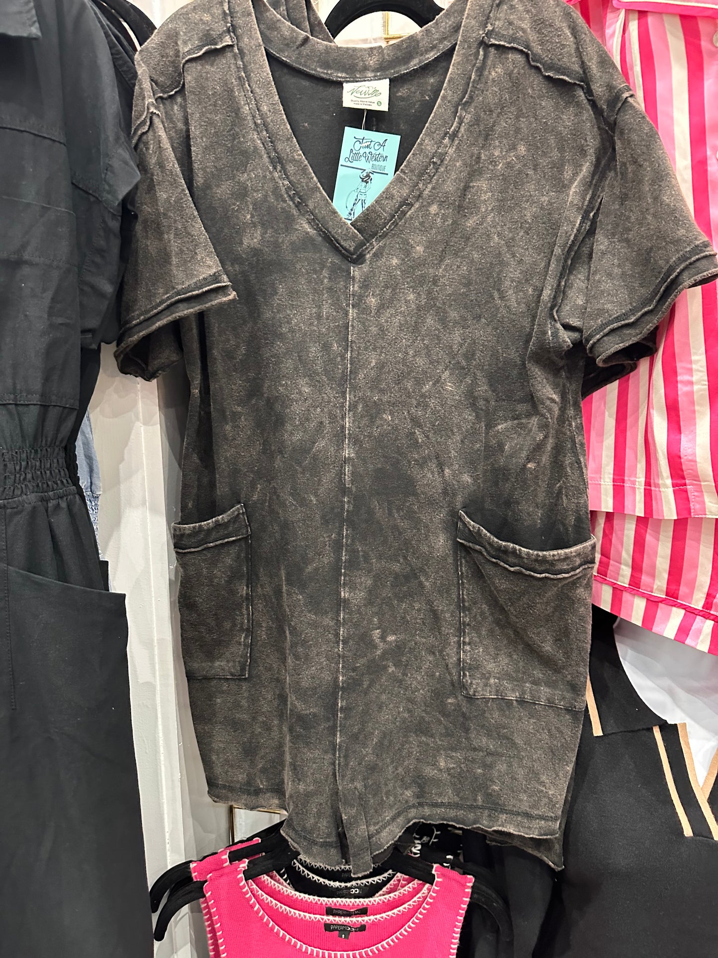 Black Washed Romper