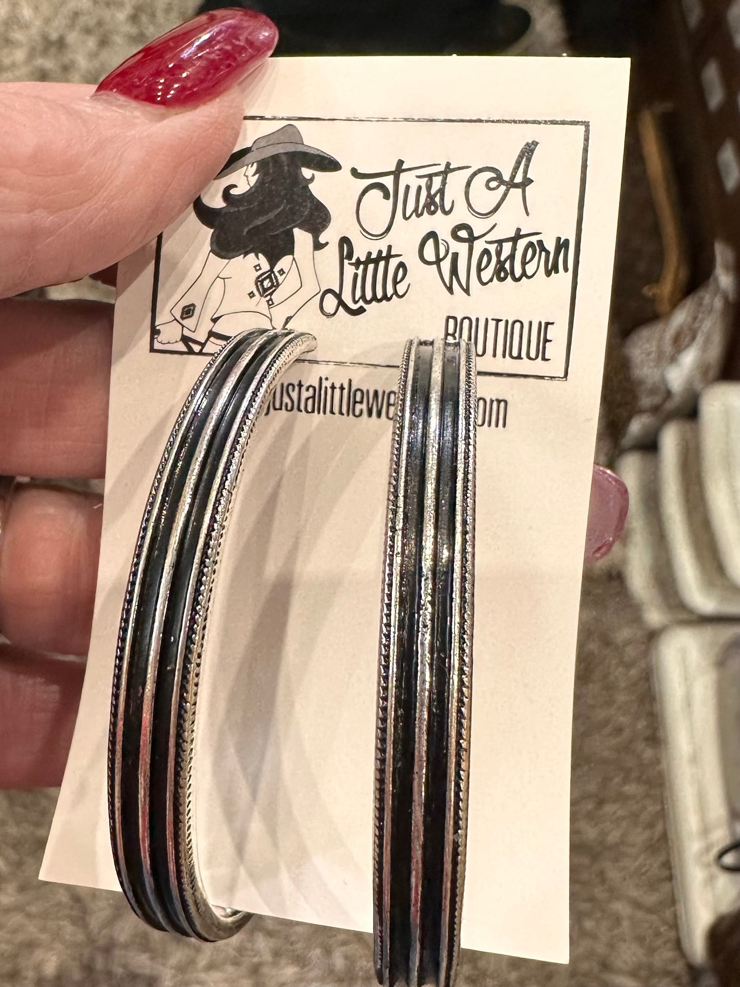 Silver Channel Hoop Earring