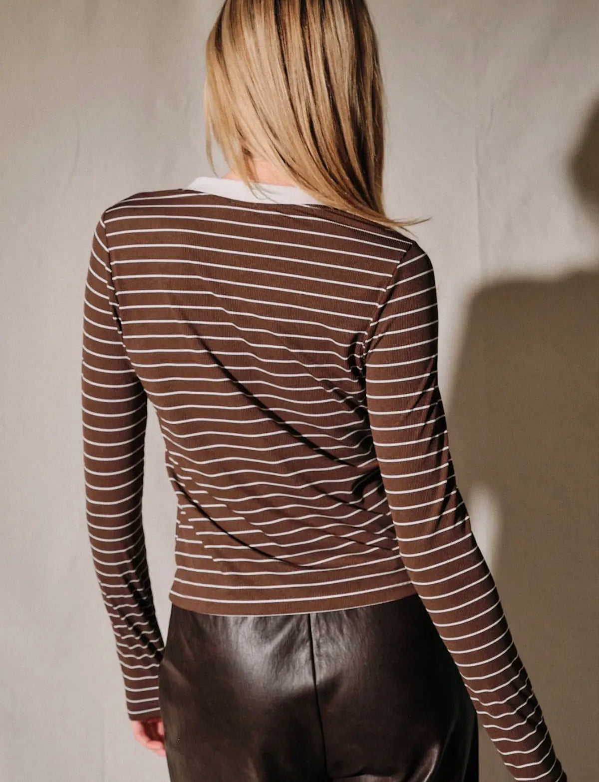 Brown Stripe Crew Neck