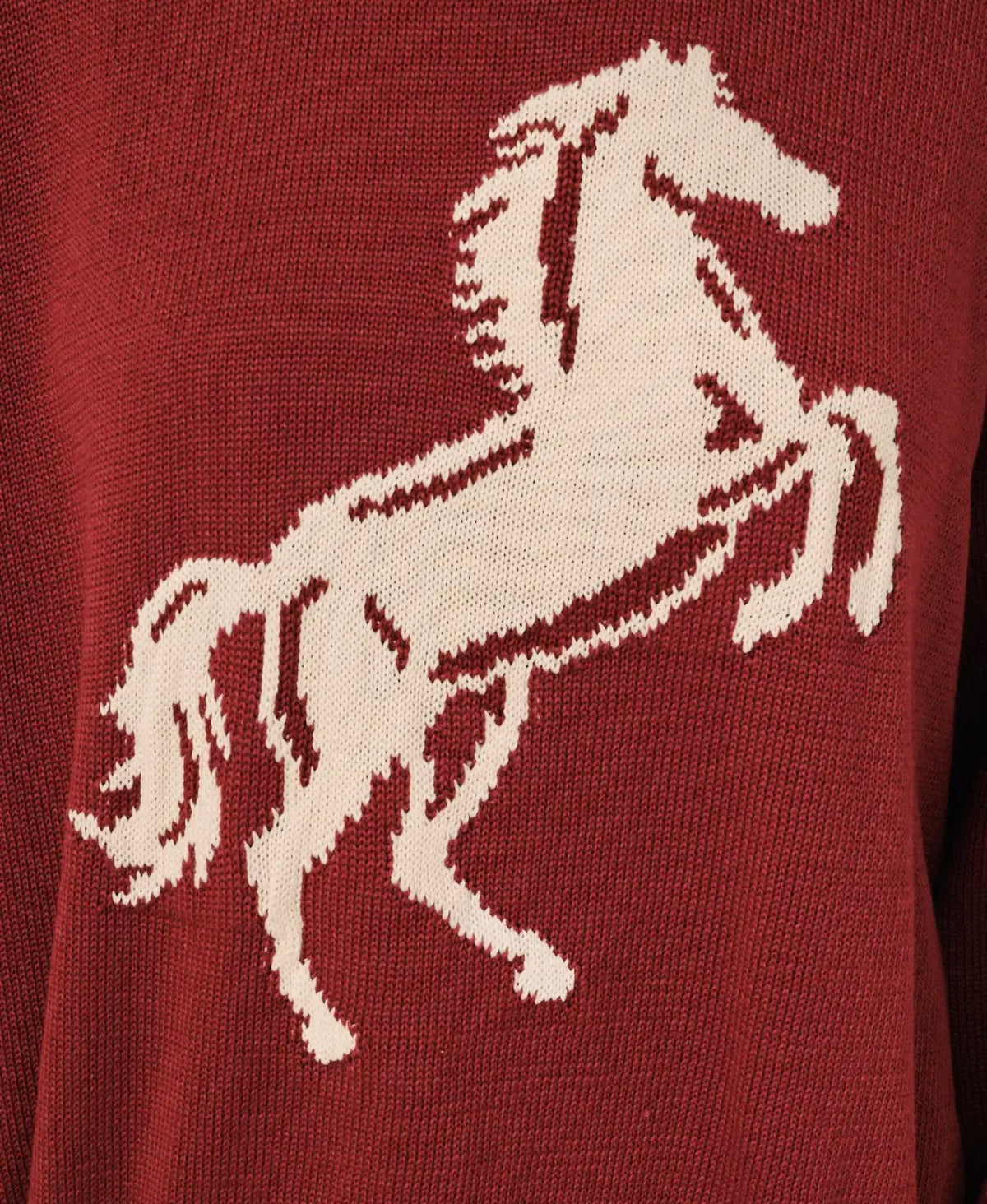 Horse Knit Sweater in Burgundy