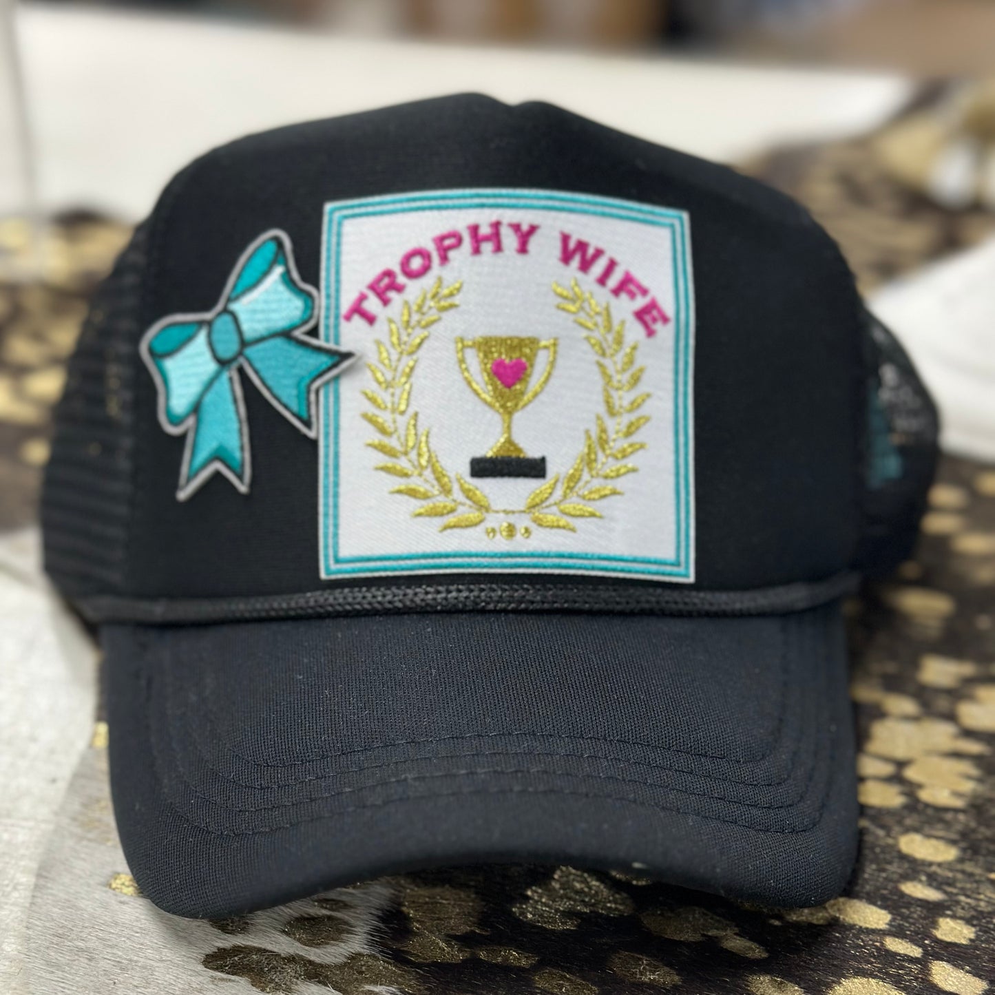 Black Trophy Wife Trucker Cap - 2