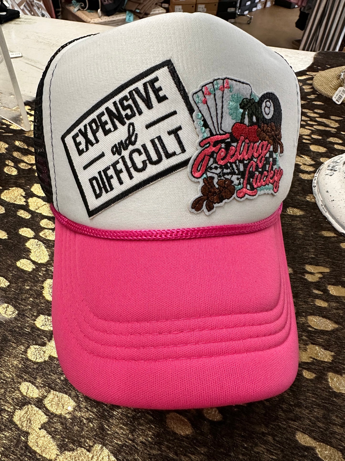 Pink & Black Expensive & Difficult Cap