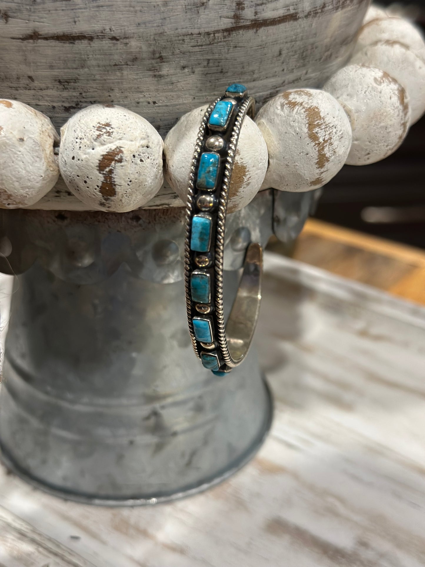 Sterling Silver & Turquoise Stone Cuff Bracelet