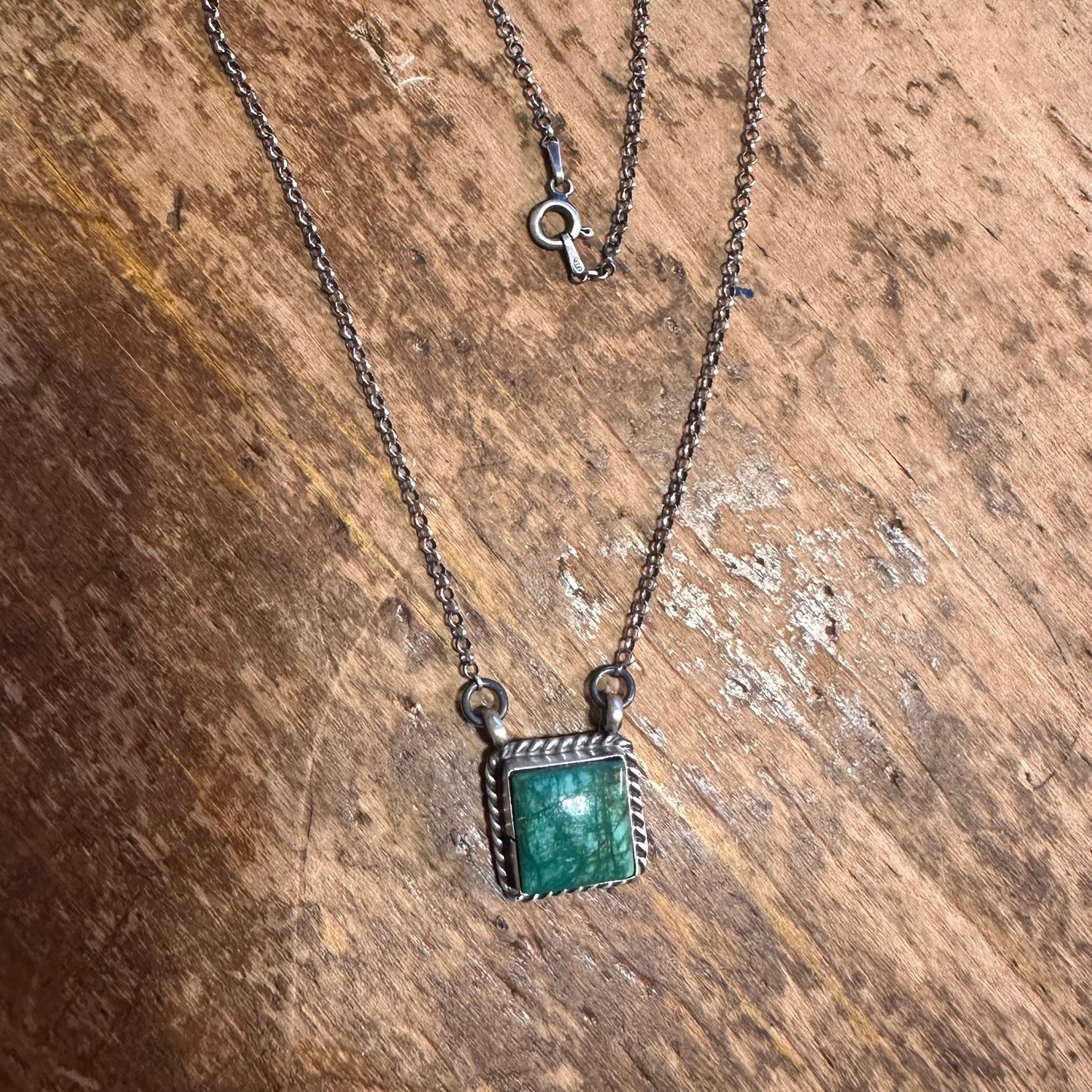 Kingman Turquoise Square Necklace