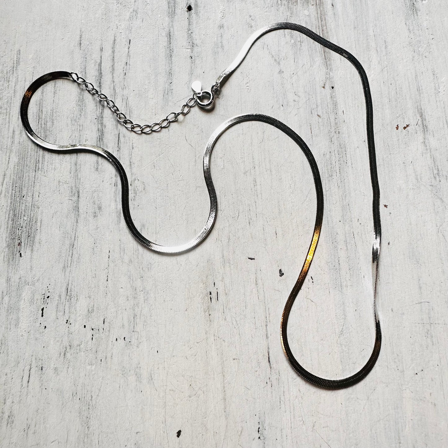 18" Sterling Herringbone Necklace