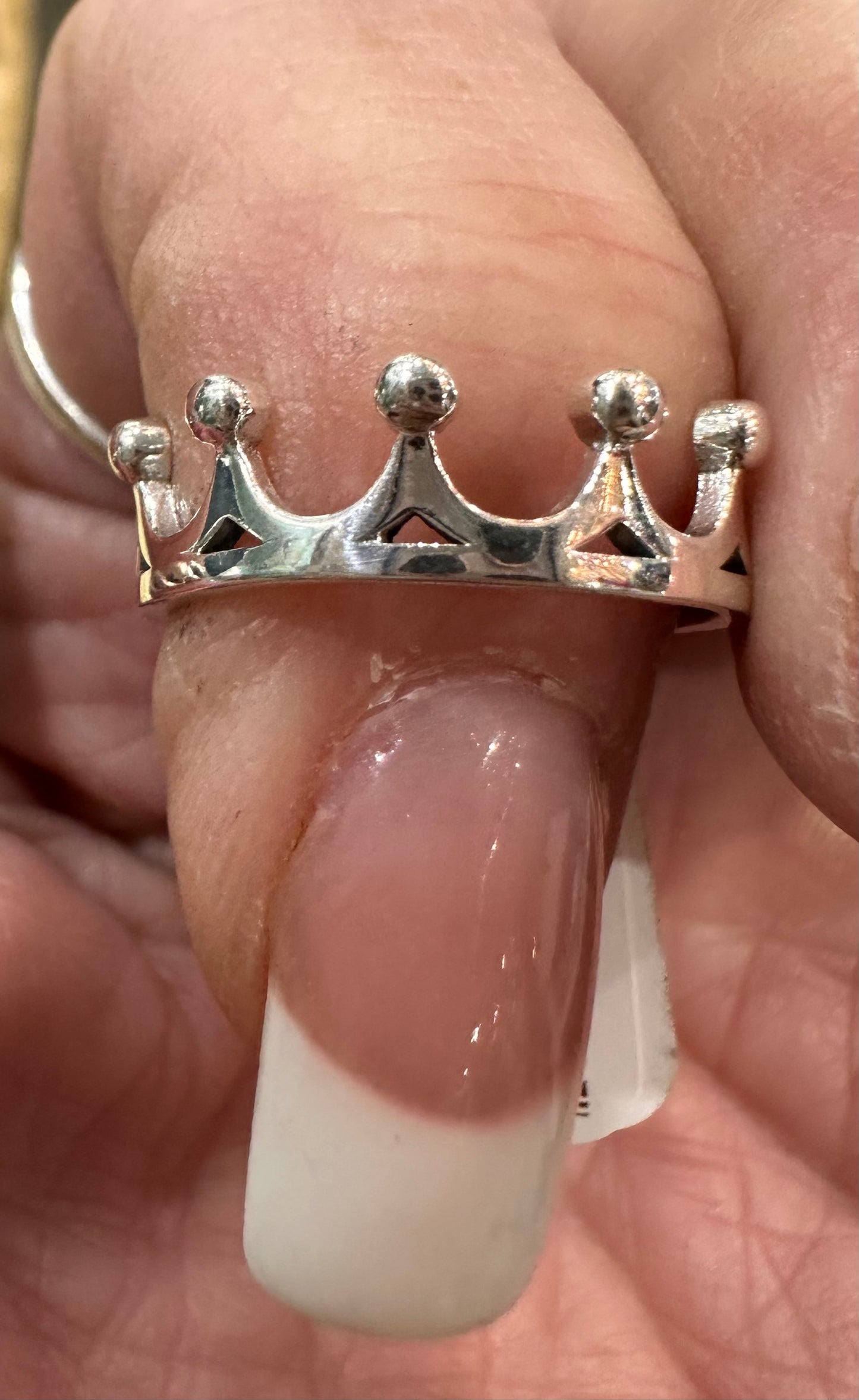 Sterling Silver Dainty Crown Ring