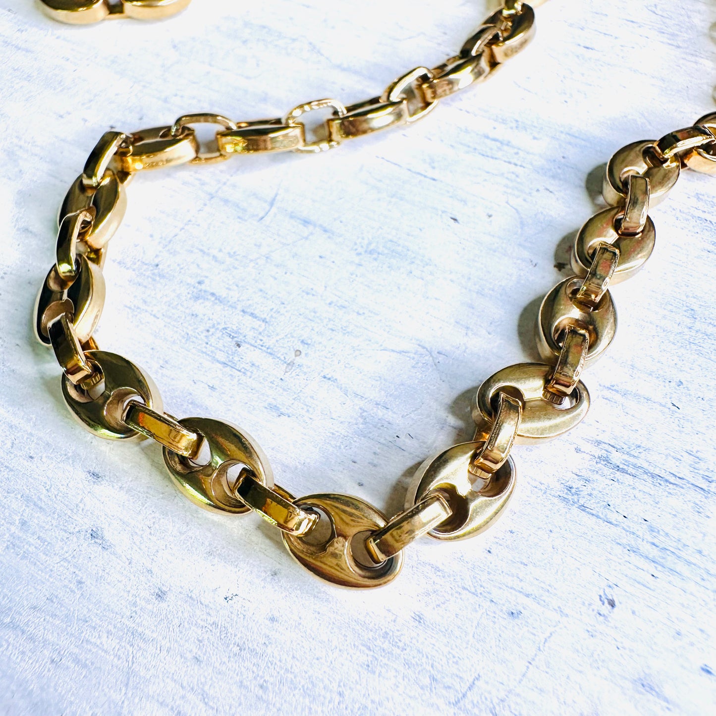 24" Gold Puff Link Necklace