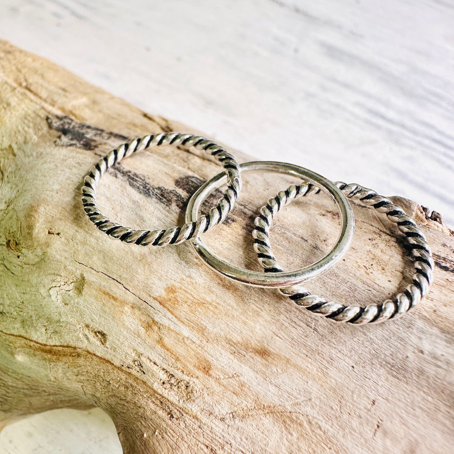 Set of 3 Sterling Stackable Rings