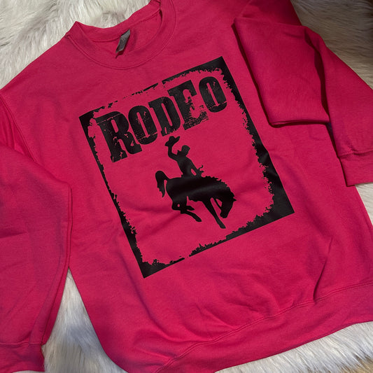 Block Rodeo Bronc Hot Pink Sweatshirt