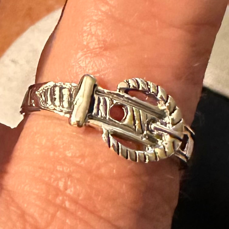 Sterling Silver Western Buckle Ring