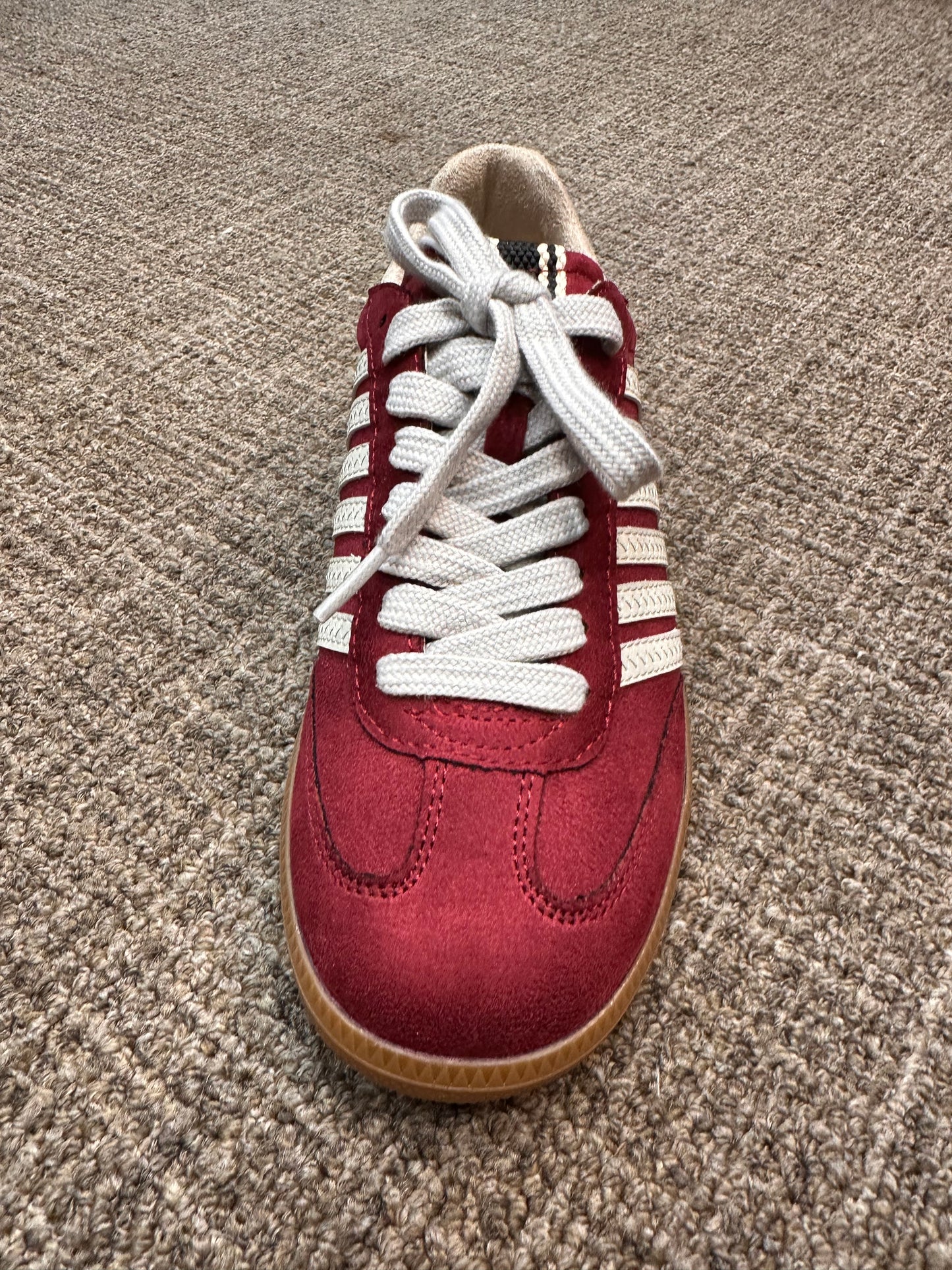 Stevie Striped Wine Sneaker by ShuShop