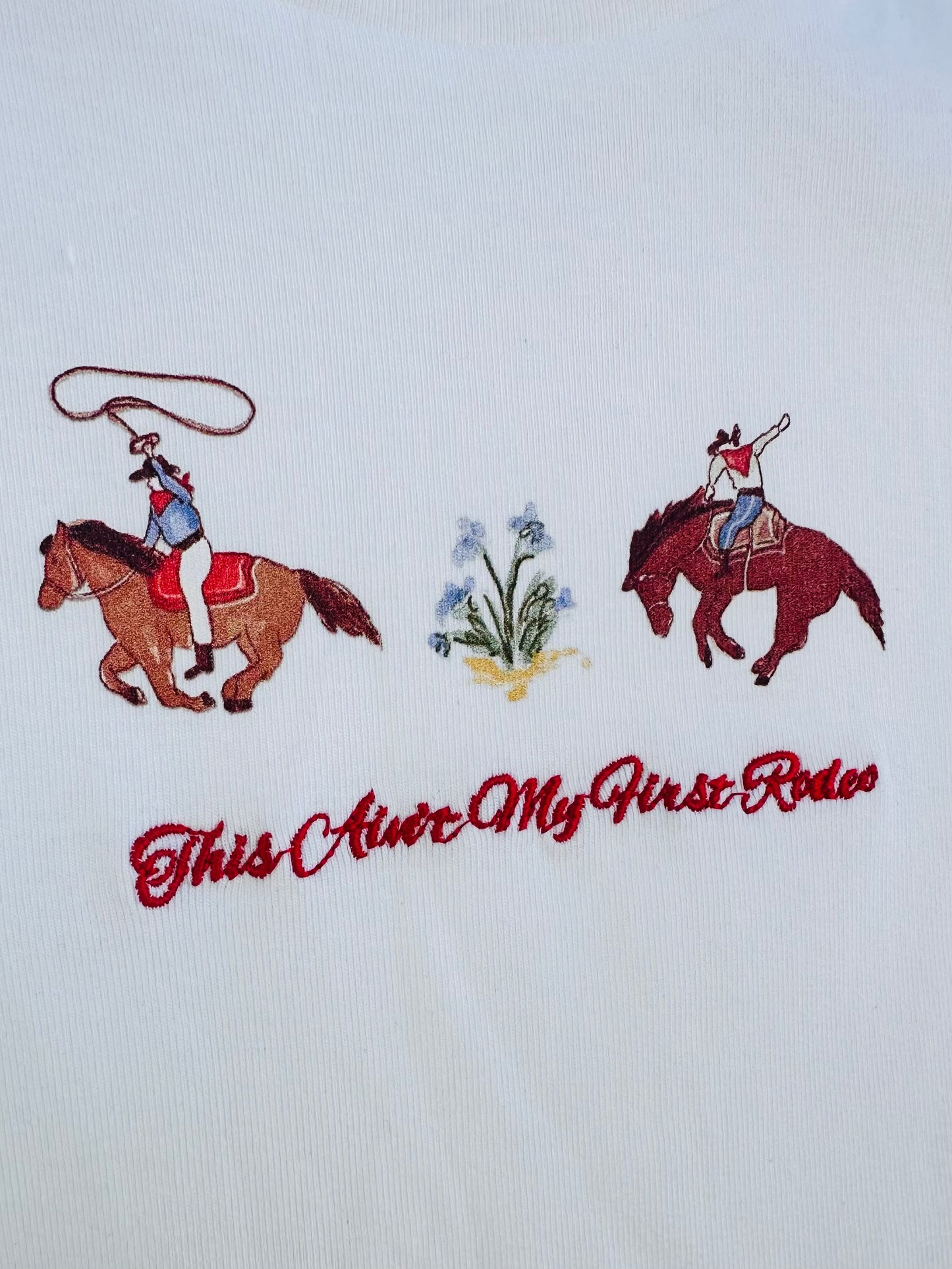 This Aint My First Rodeo Embroidered Fitted Tee