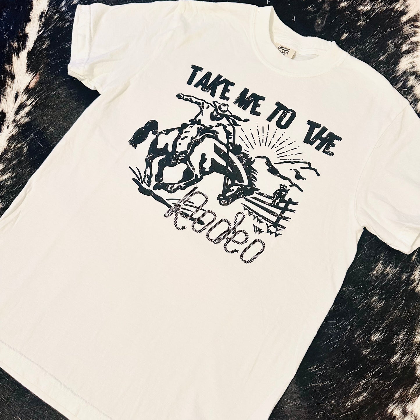 Black Take Me To The Rodeo Tee