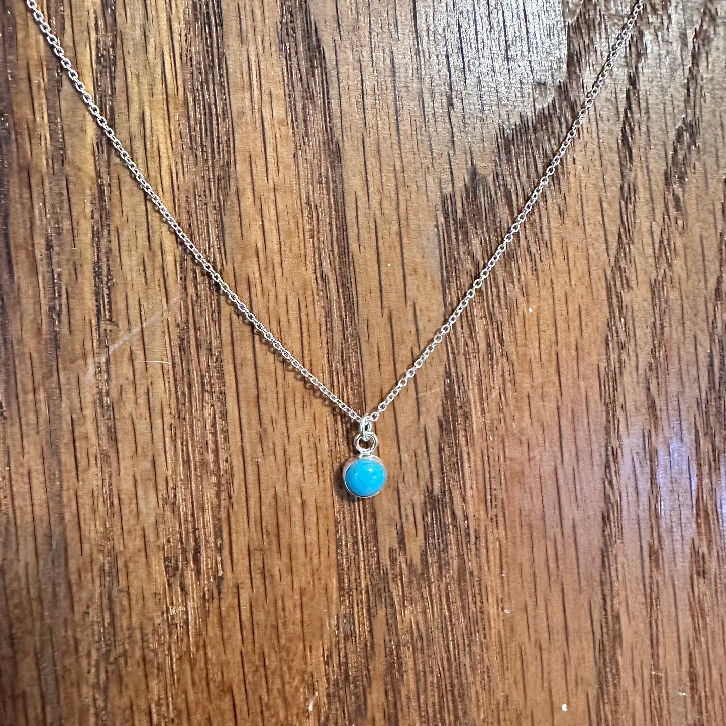 Sterling & Simple Round Turquoise Necklace