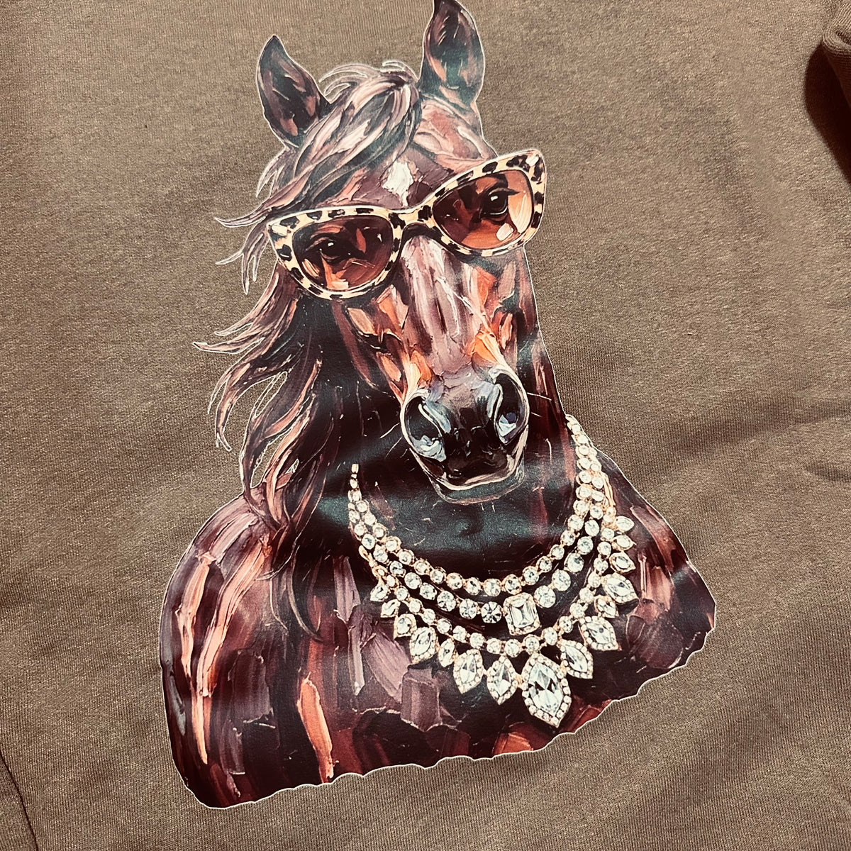 Bay Glam Horse Espresso Sweatshirt