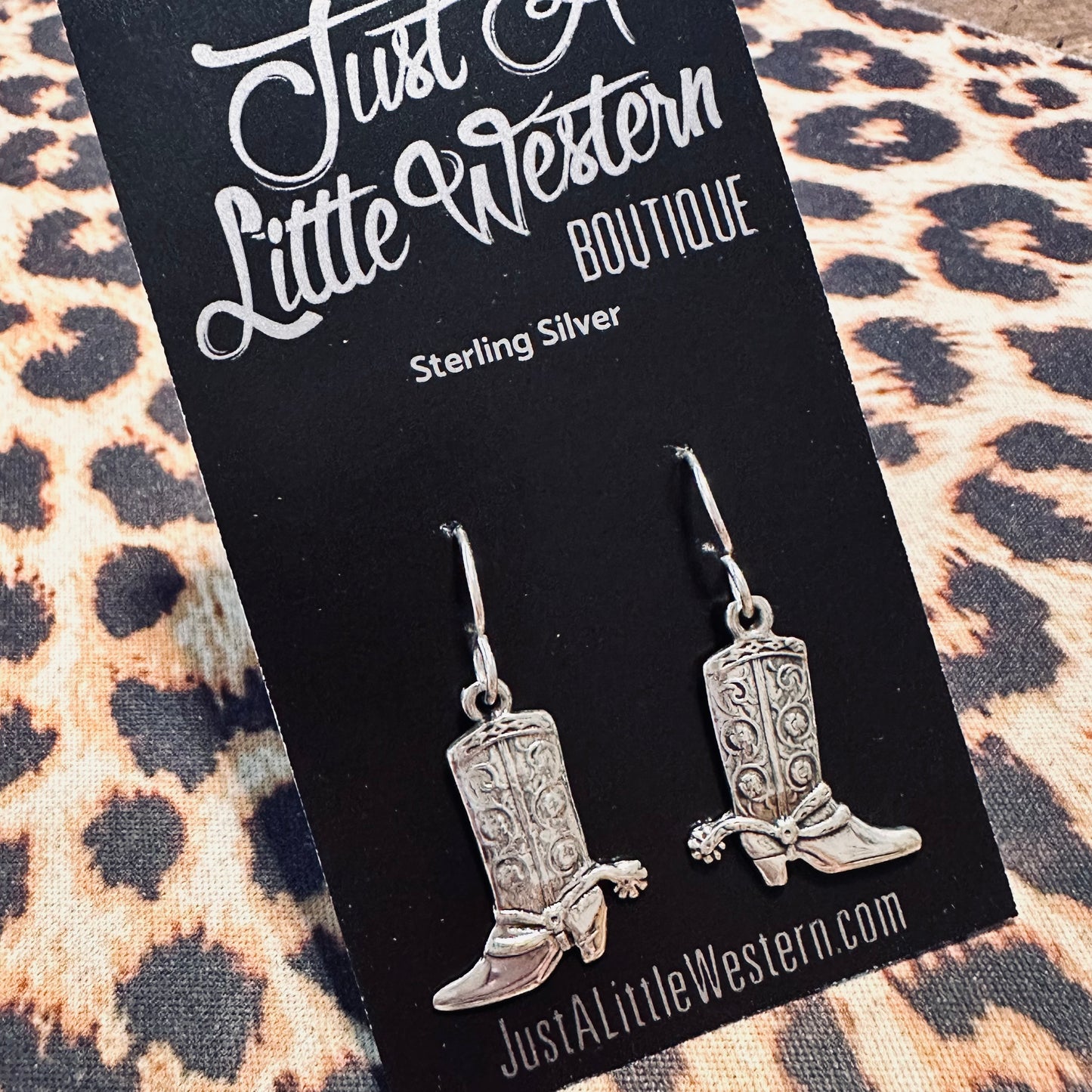 Sterling Western Boot Earrings