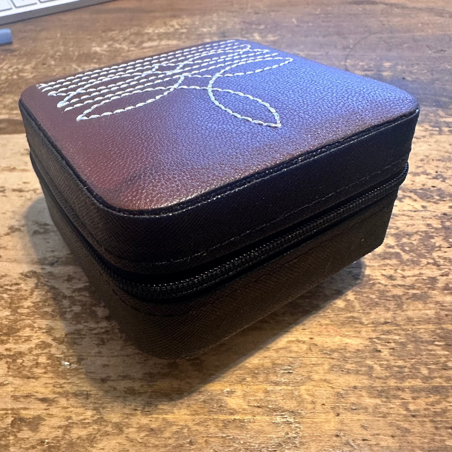 Brown Boot Stitch Jewelry Box