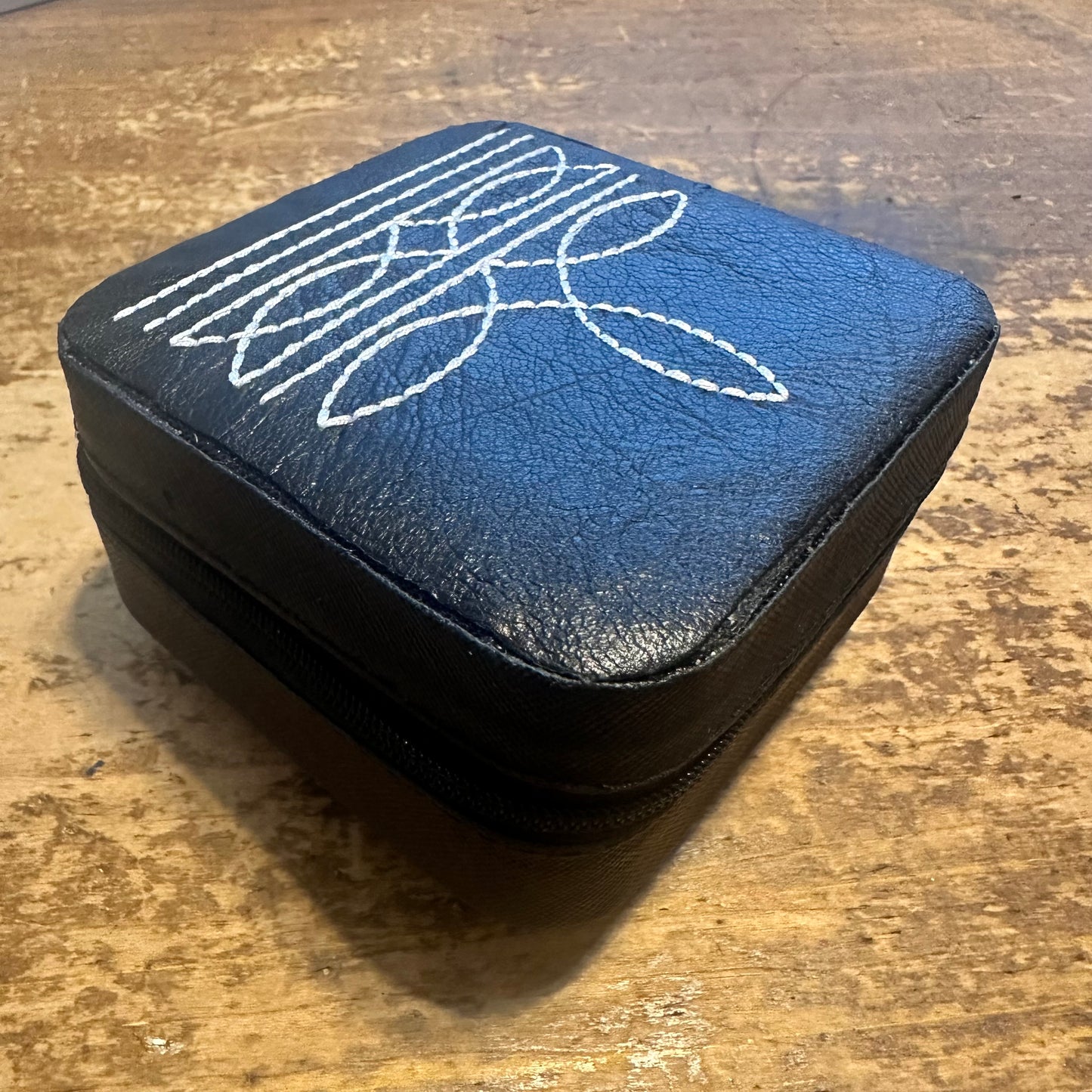 Black Boot Stitch Jewelry Box