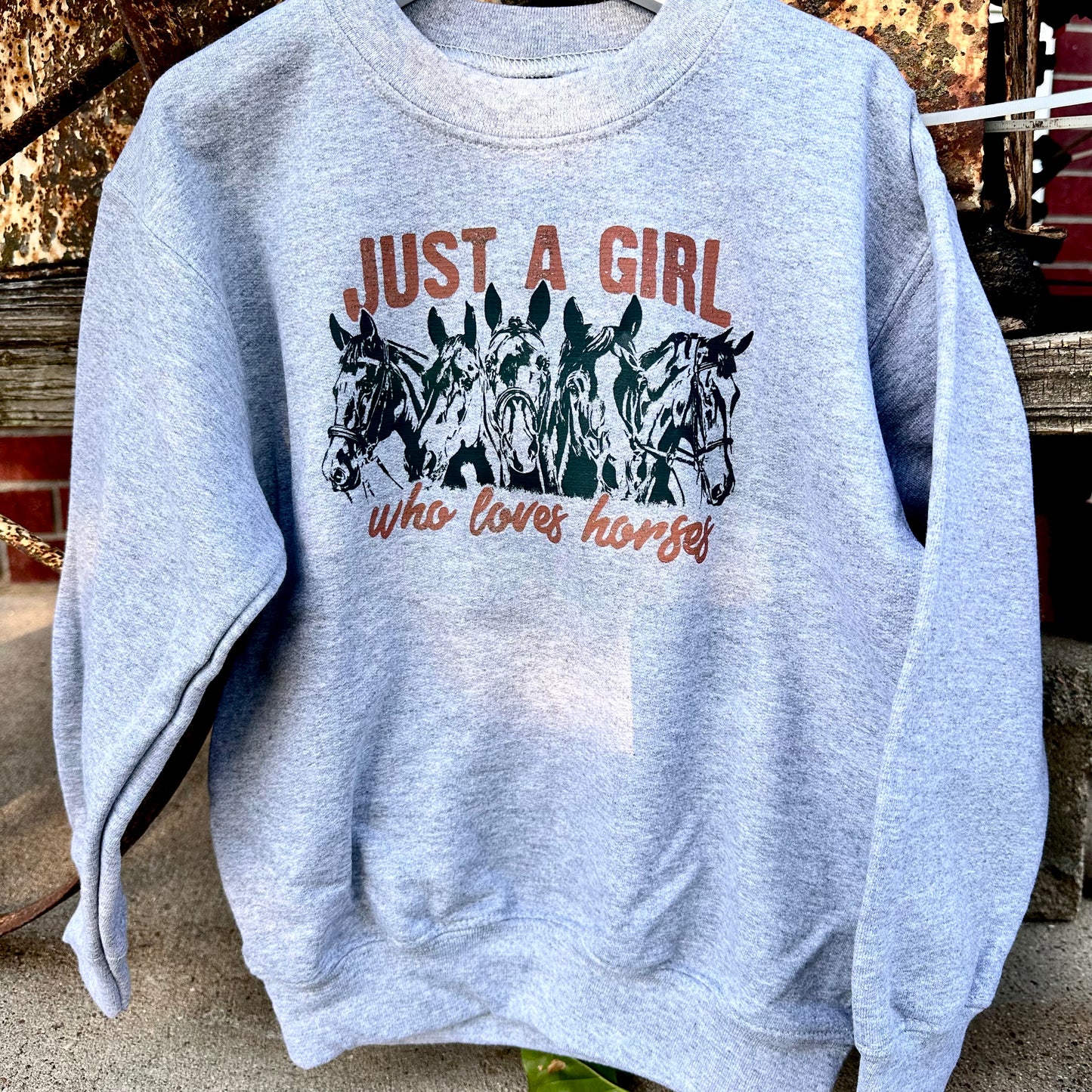 Youth "Just A Girl Who Loves Horses" Sweatshirt