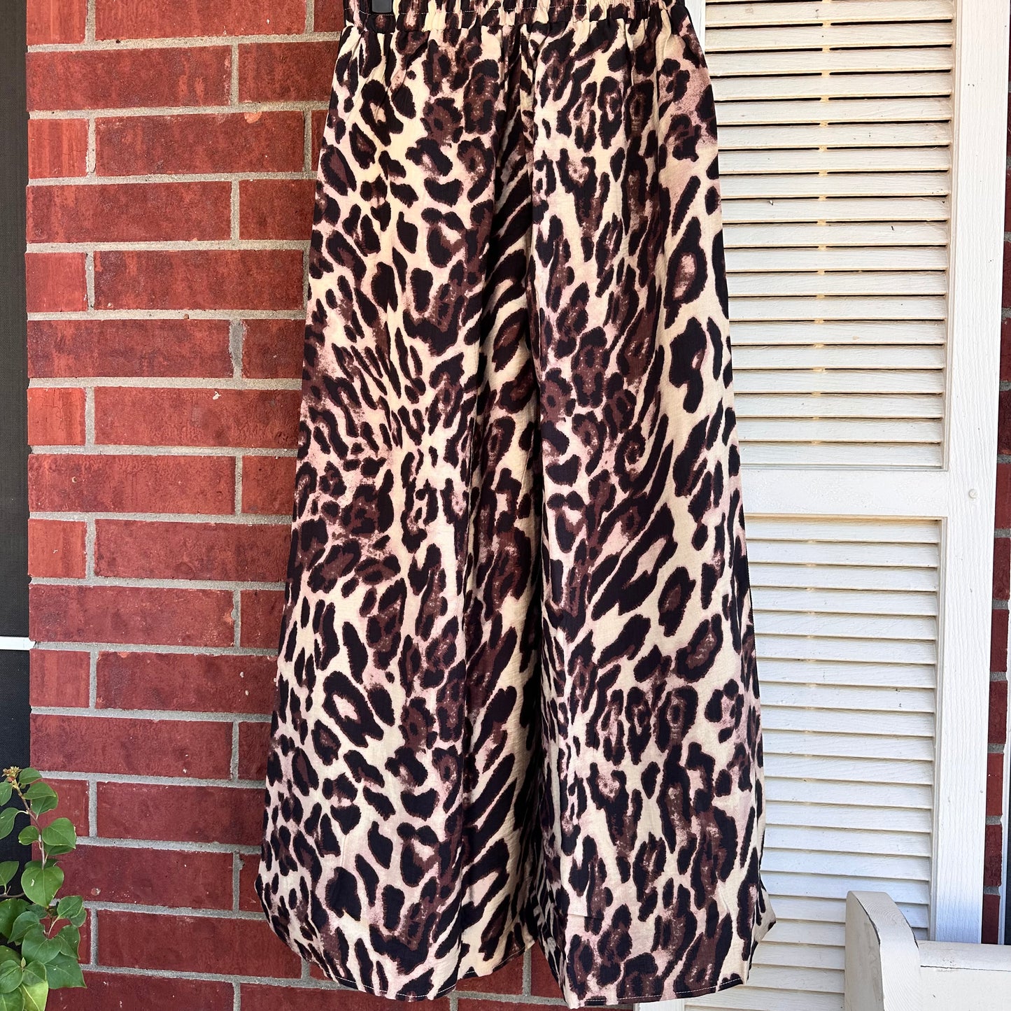 Mocha Leopard Wide Leg Pant