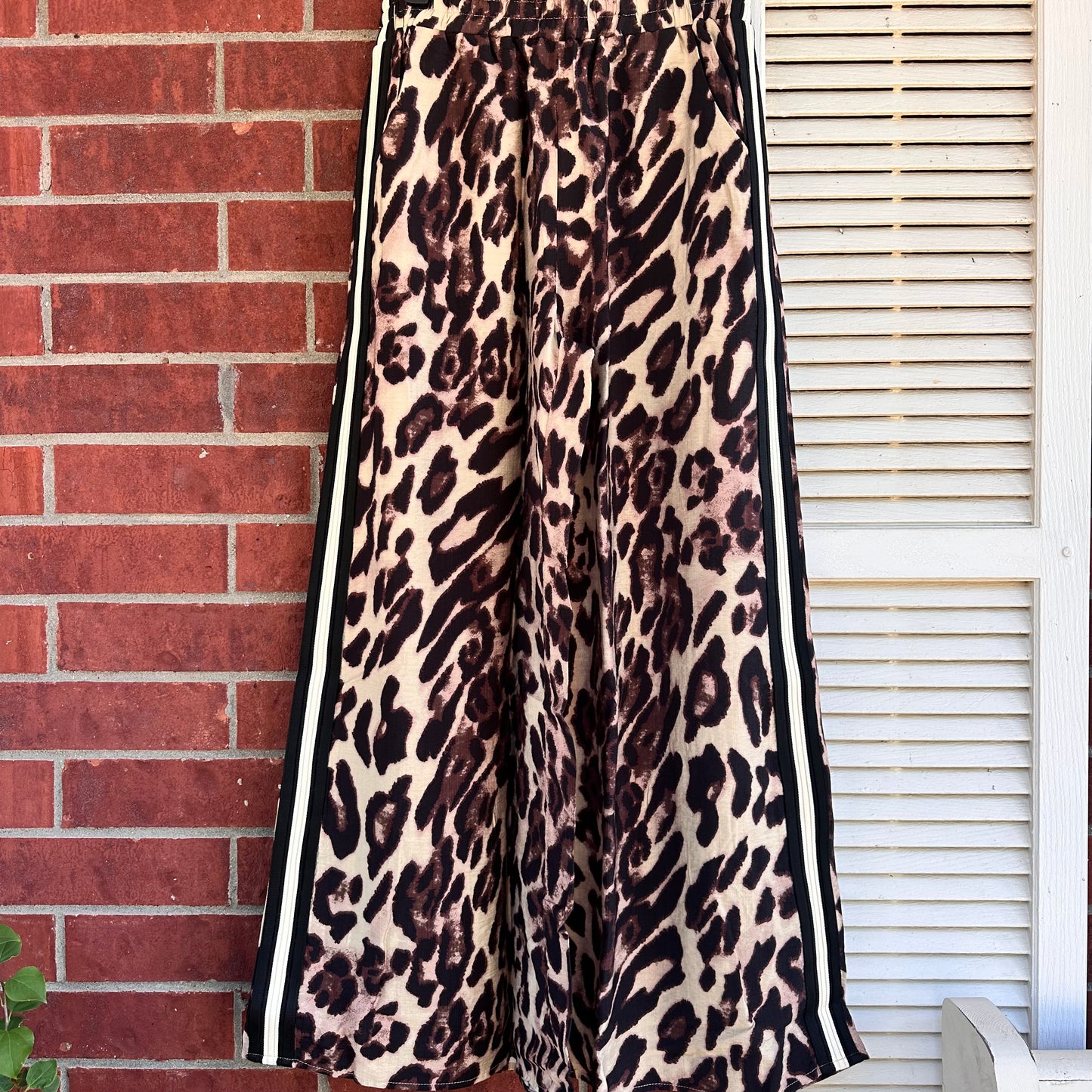 Mocha Leopard Wide Leg Pant