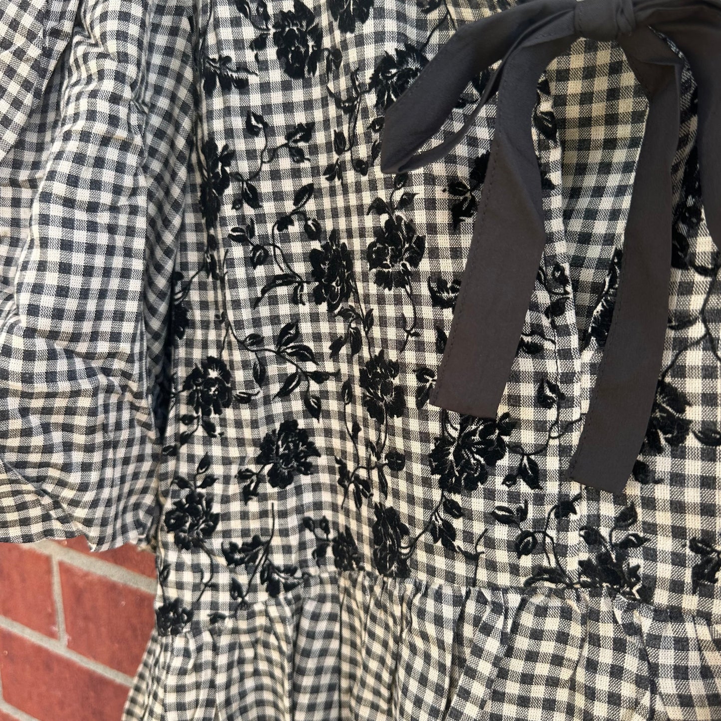Black Puff Sleeve Bow Baby Doll Top