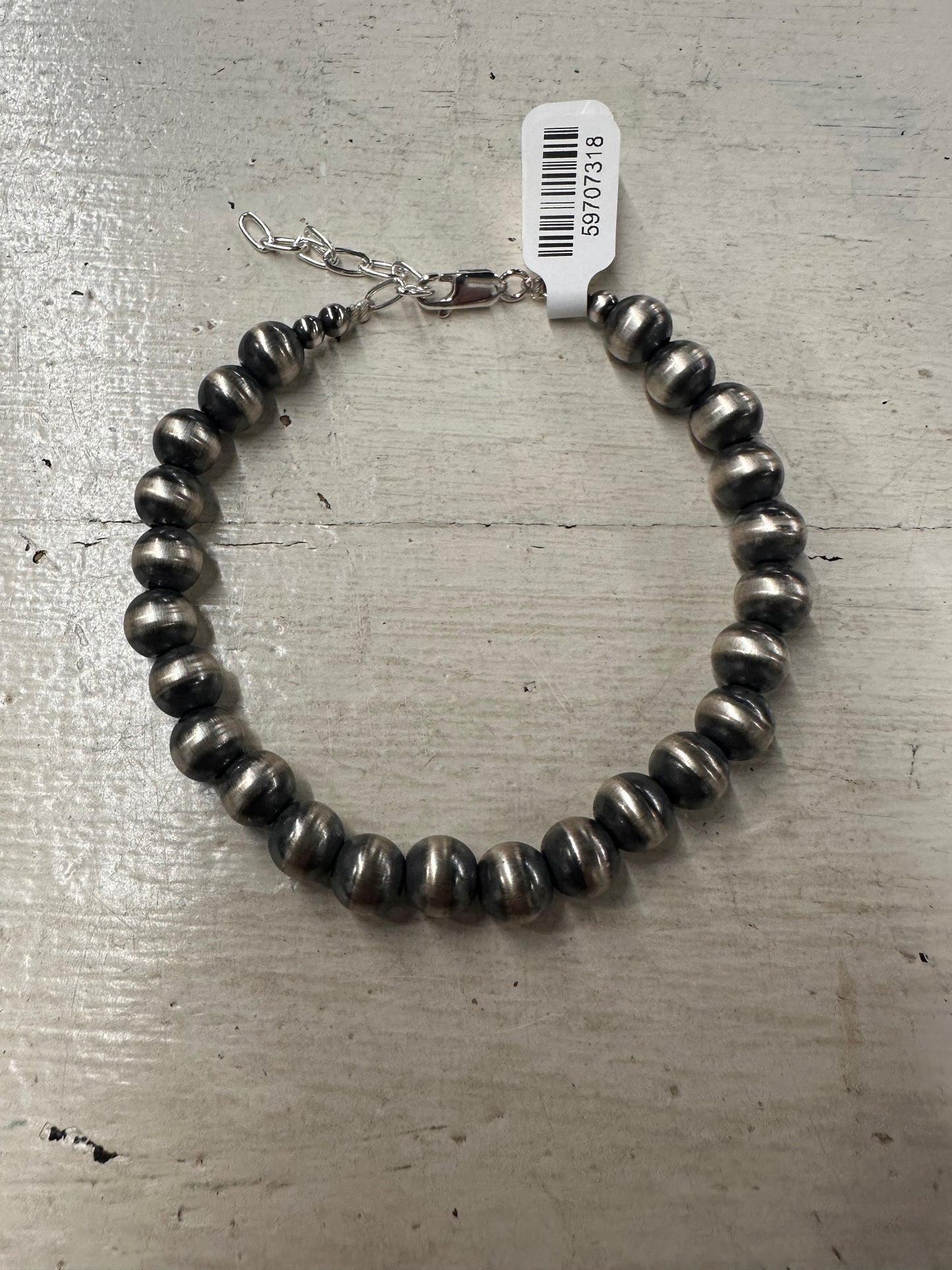 8mm Sterling Silver Pearl Bracelet
