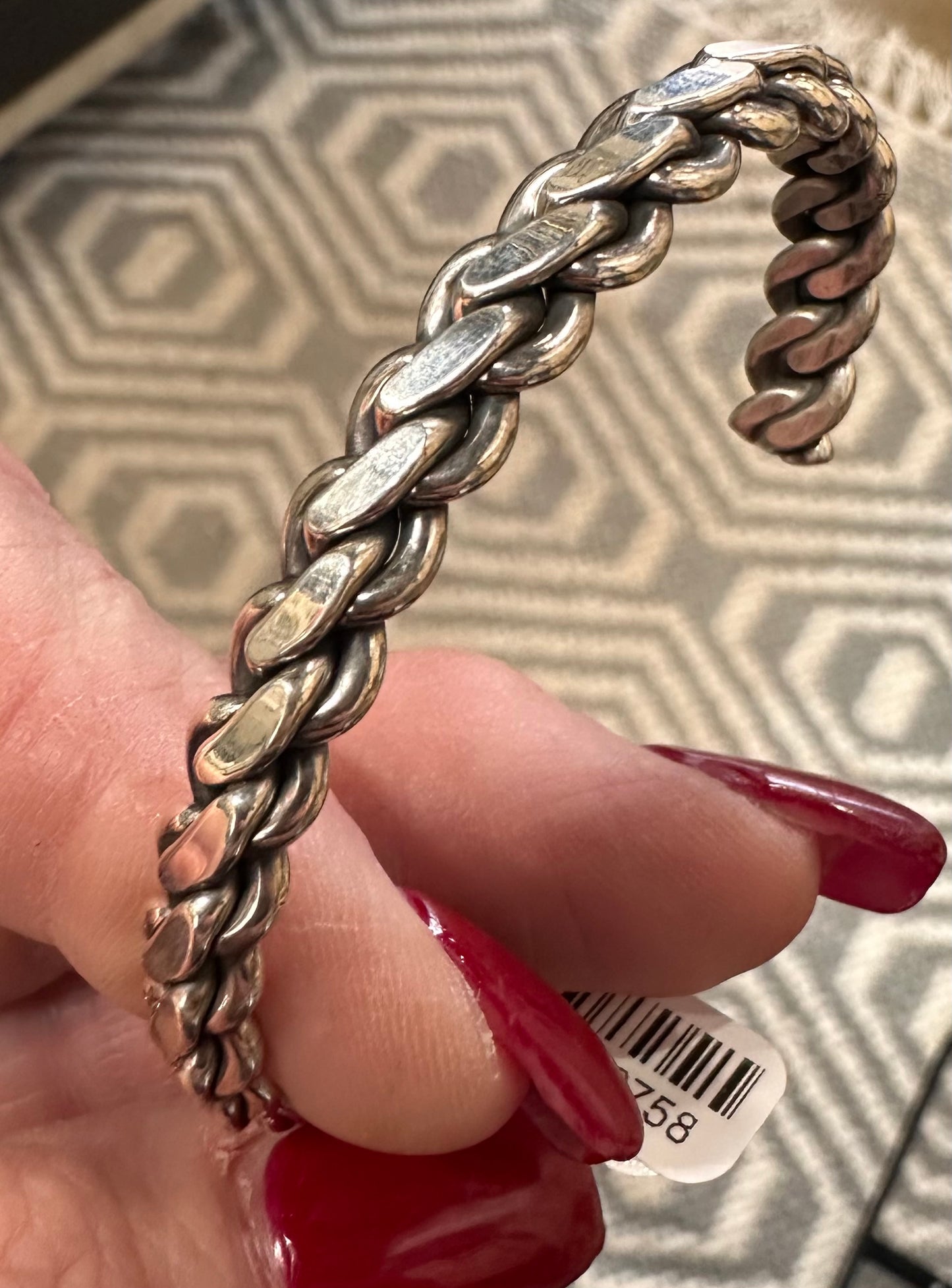 Sterling Silver Braided Cuff Bracelet