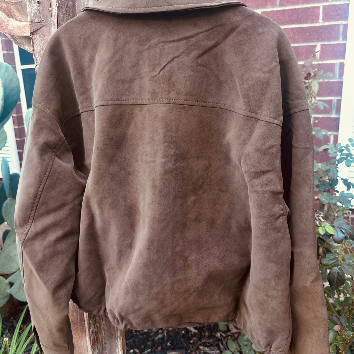 Brown Suede Zip Jacket