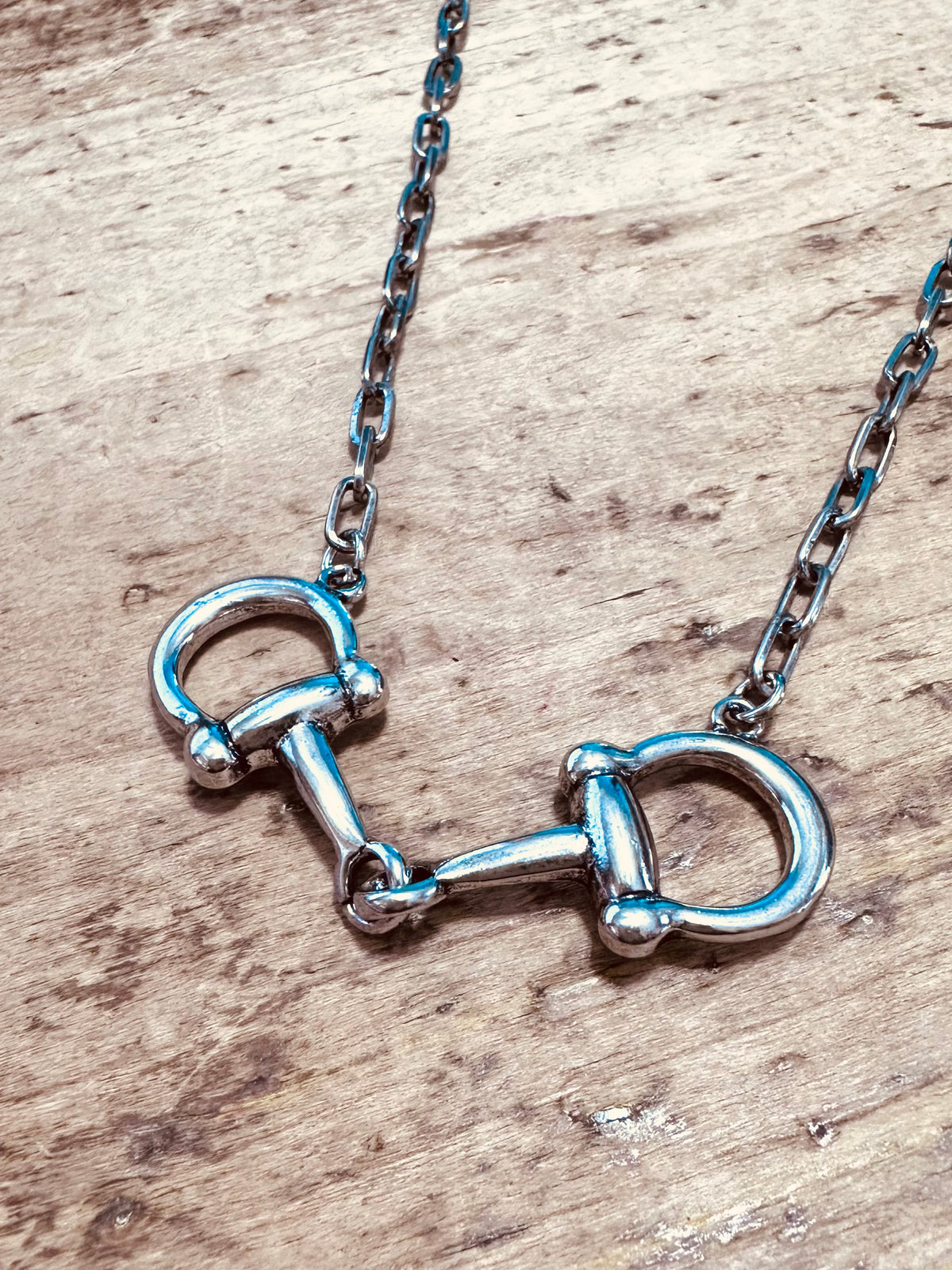 22" Silver Snaffle Bit Necklace