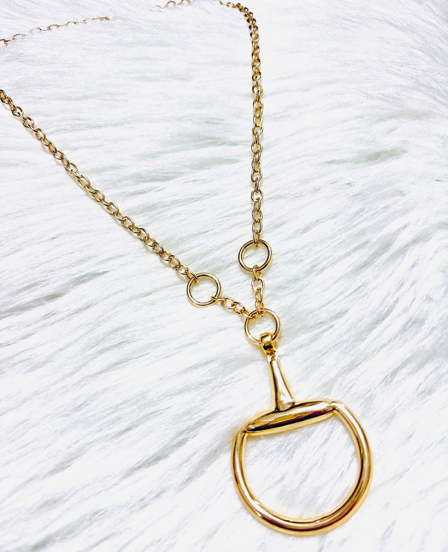 22" Gold Bit & Rings Necklace