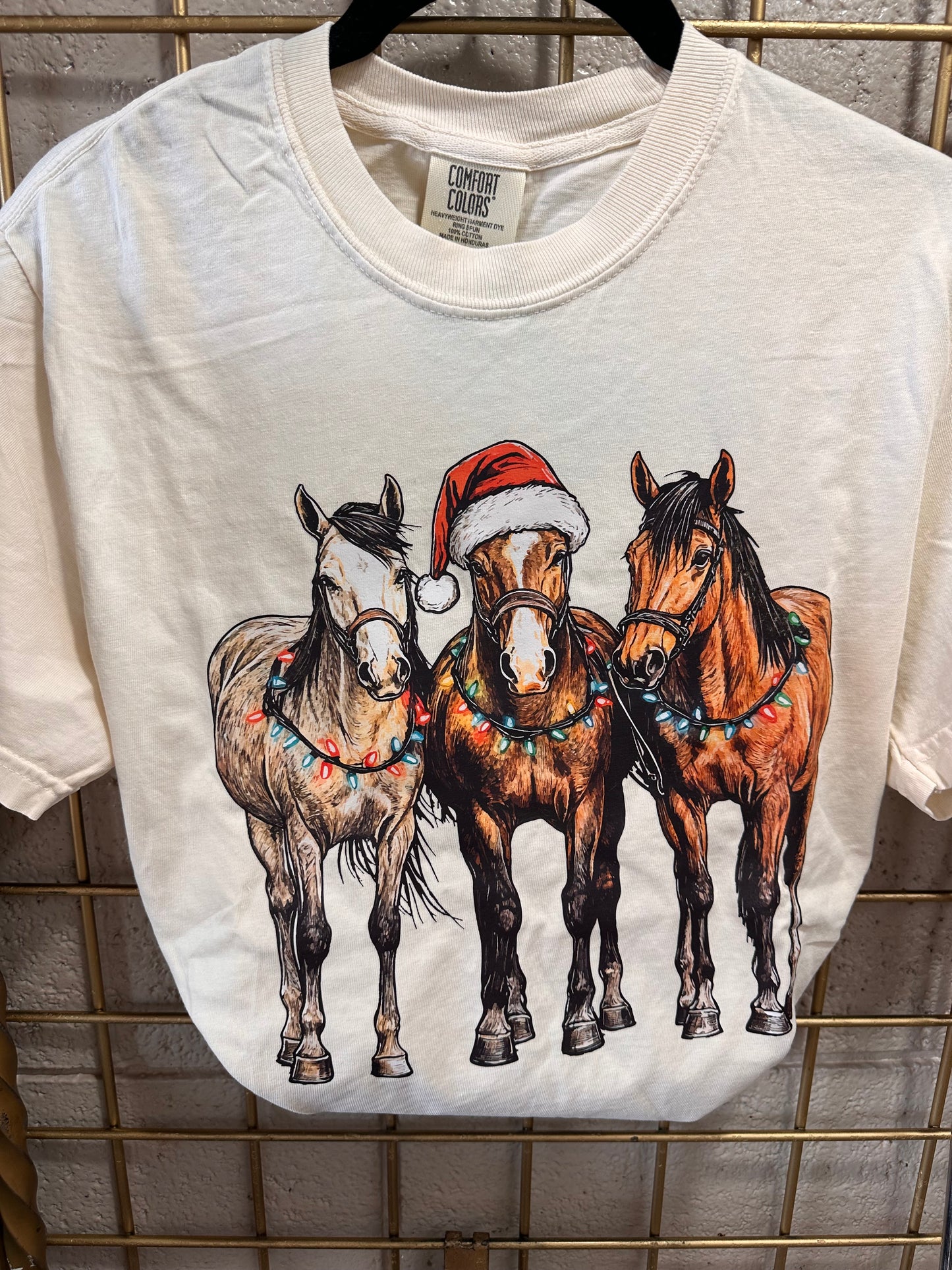 Merry Santa Christmas Horses Tee