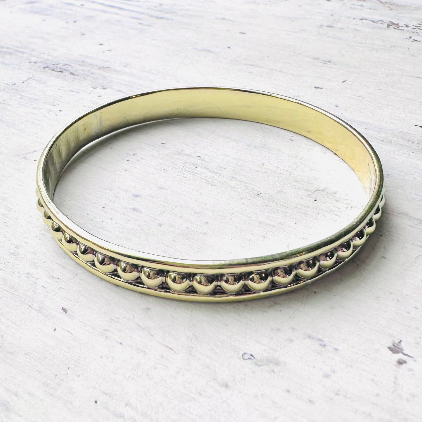 Brass Bubble Bead Bangle 4mm