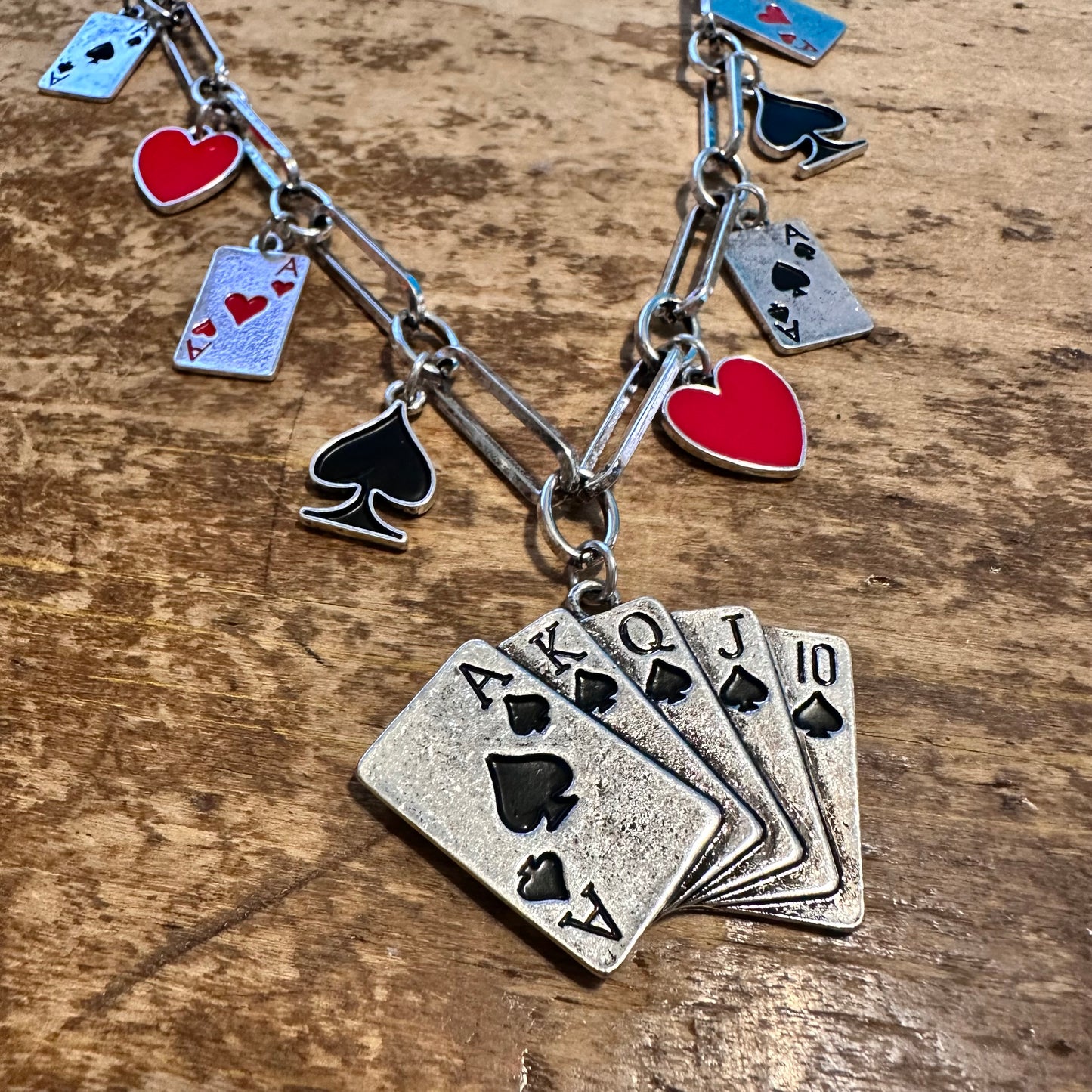 Playing Cards Charm Necklace