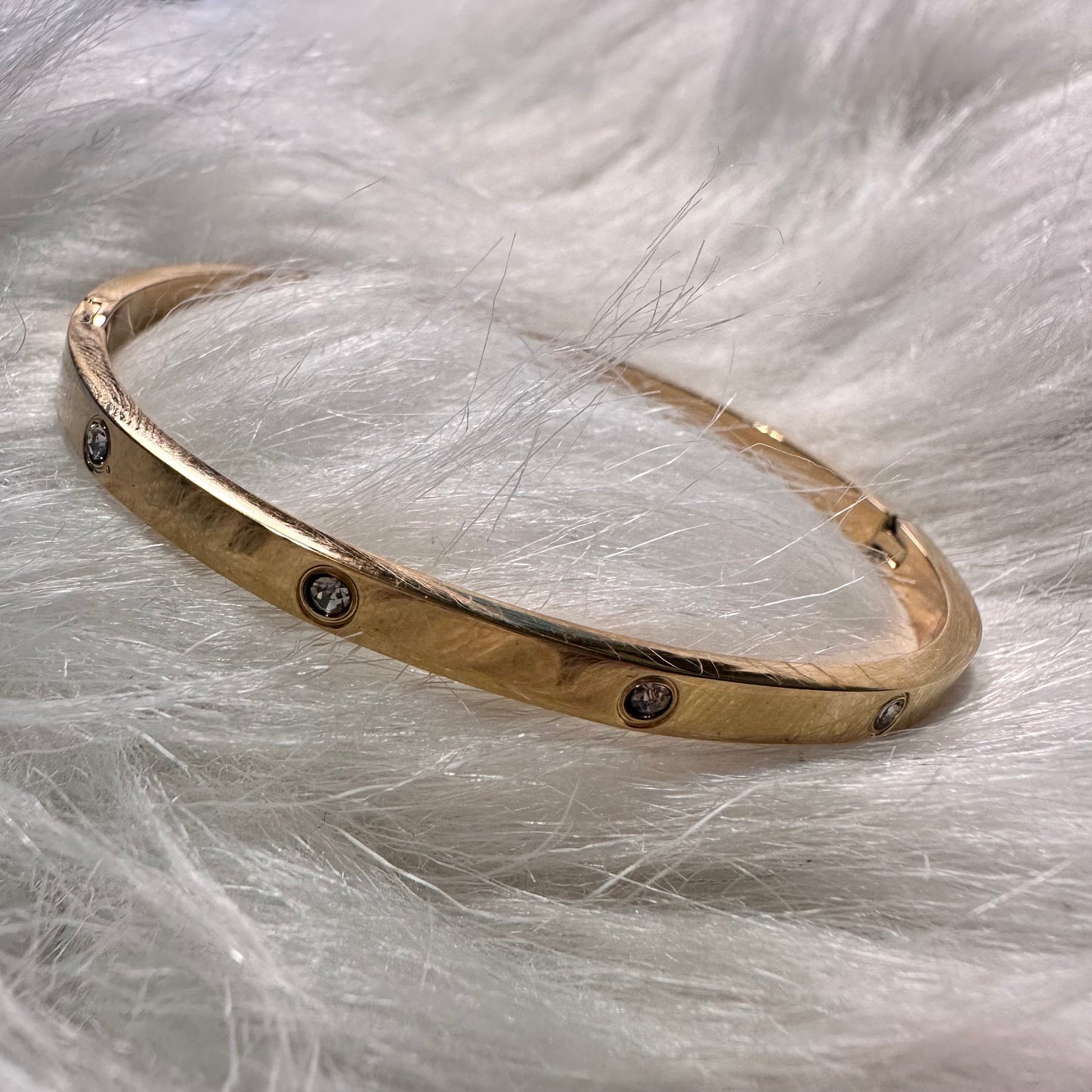 Gold Bar & Rhinestone Bracelet