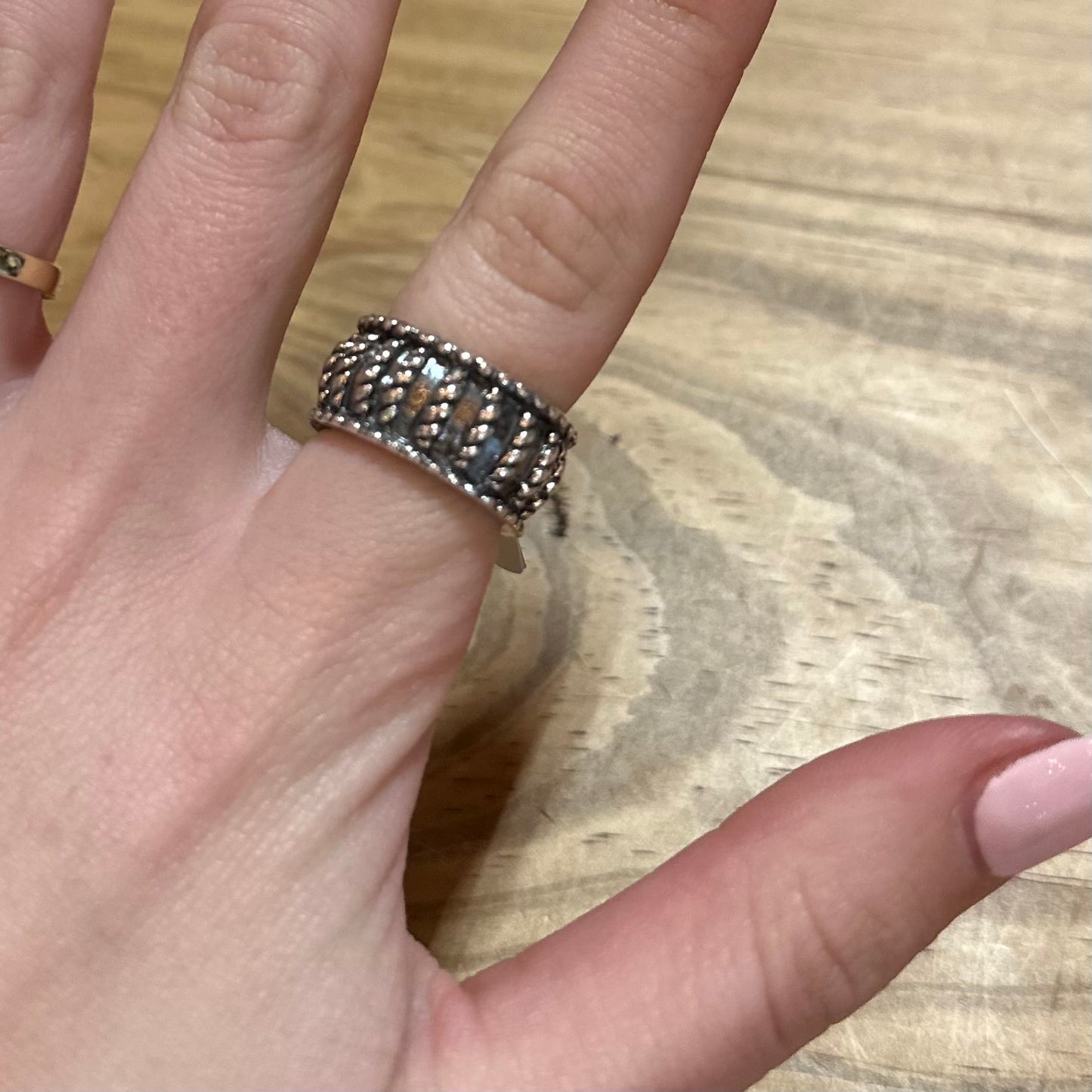 Sterling Silver Wide Rope Band Ring