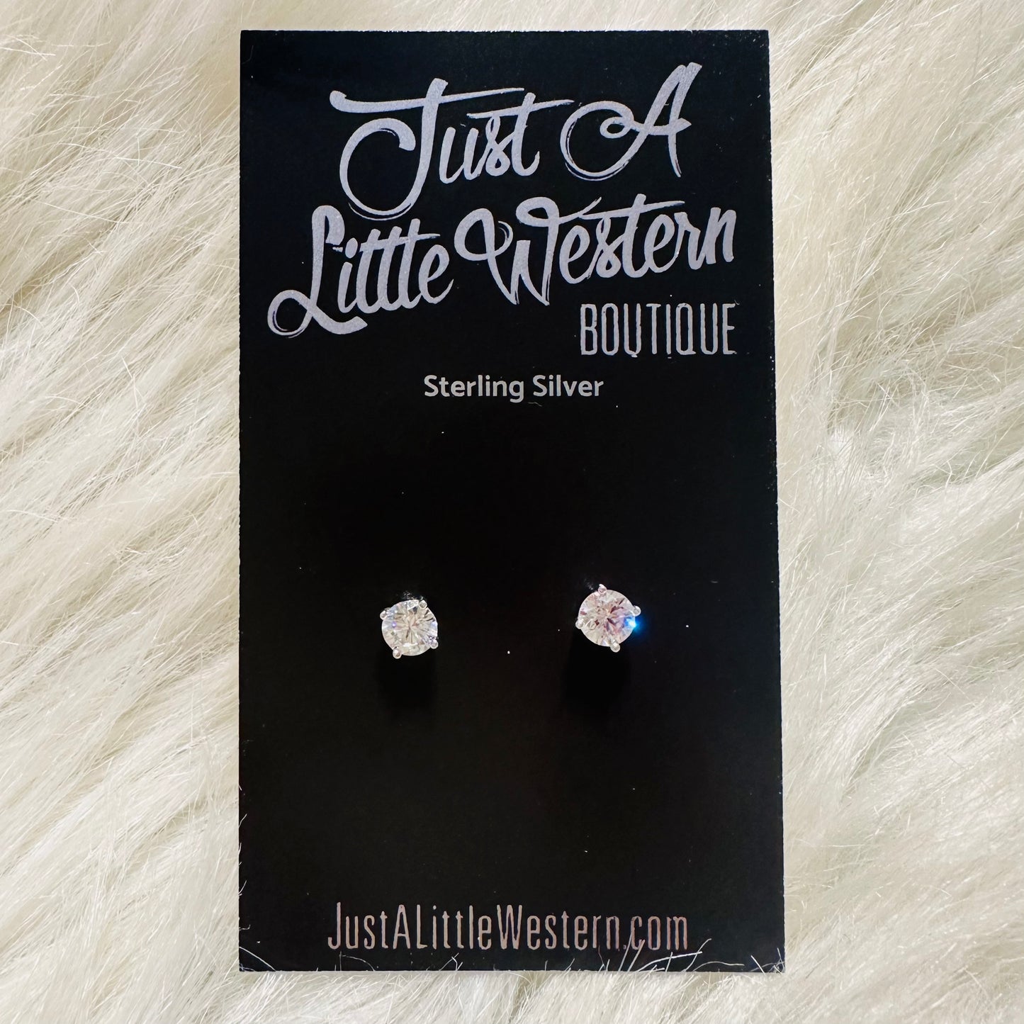 5mm Sterling Rhinestone Stud Earring