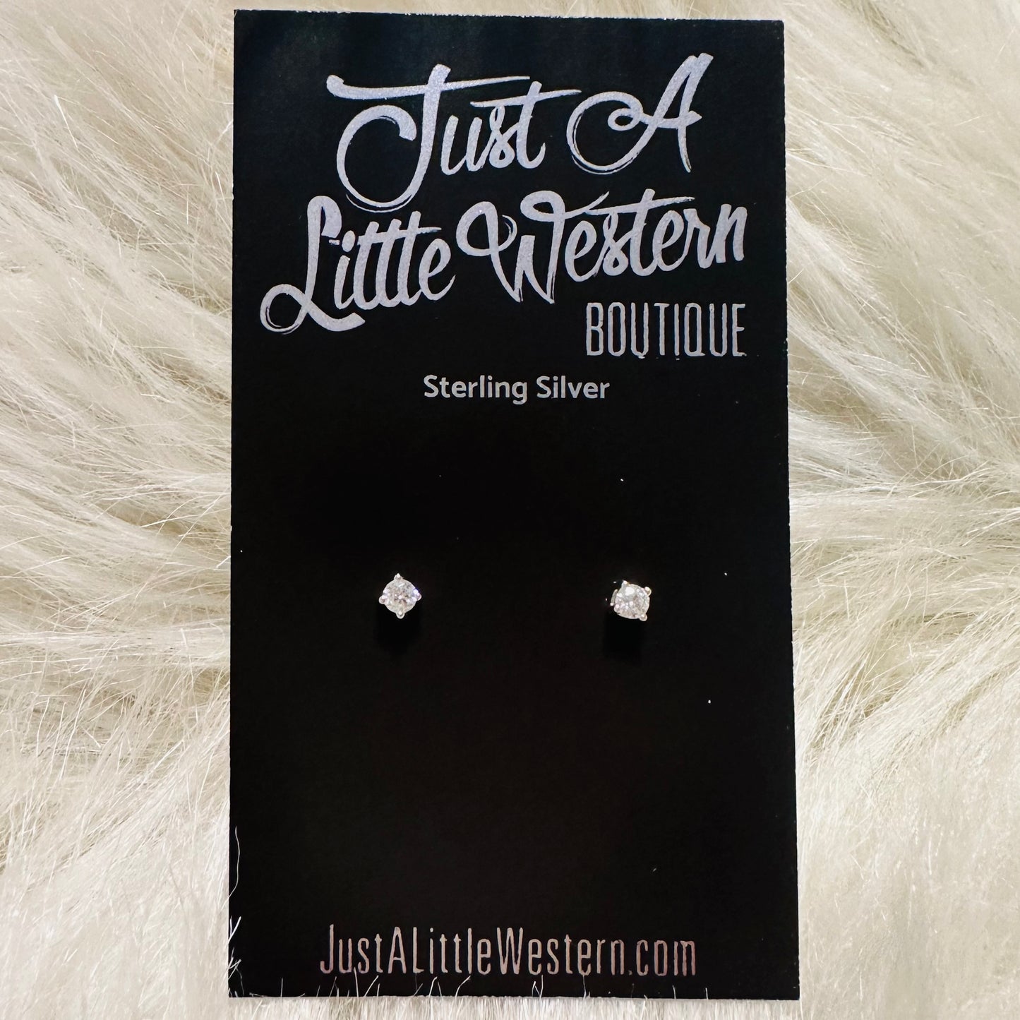 3mm Sterling Rhinestone Stud Earring