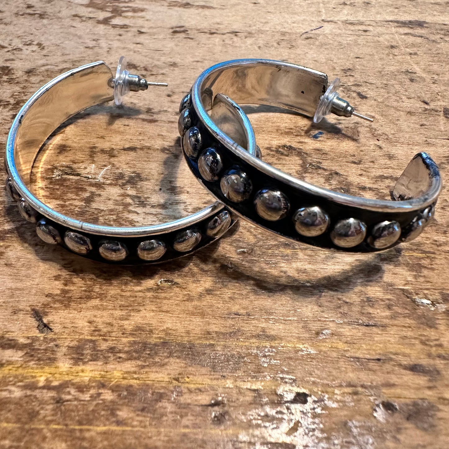 2" Bubble Bead Hoop Post Earring