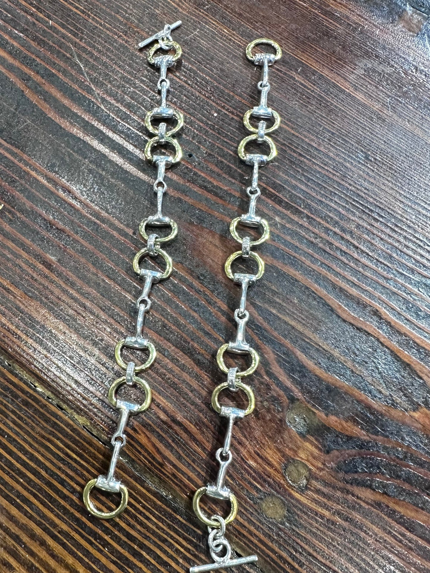Sterling Silver & Gold Small Bit Bracelet